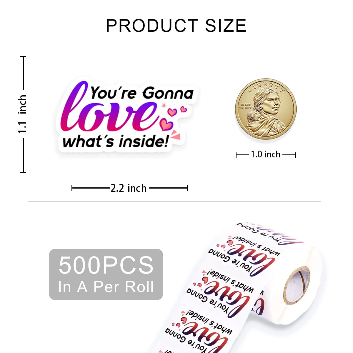 500 PCS Small Business Stickers - Funny 'You're Gonna Love What's Inside' & Thank You Stickers for Packaging, Mail & Shipping Envelopes - Perfect for Etsy, Shopify & Small Business Branding