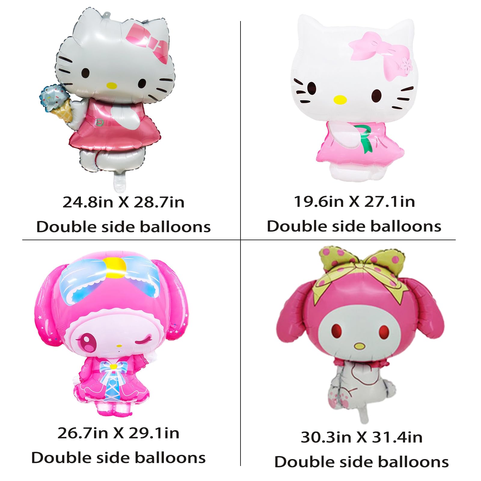 16Pcs Cute Anime Party Balloons - Double Sided Aluminum Film Balloons for Anime Theme Birthday Decorations | Perfect for Kawaii Birthday Parties, Baby Showers & Anime Themed Events