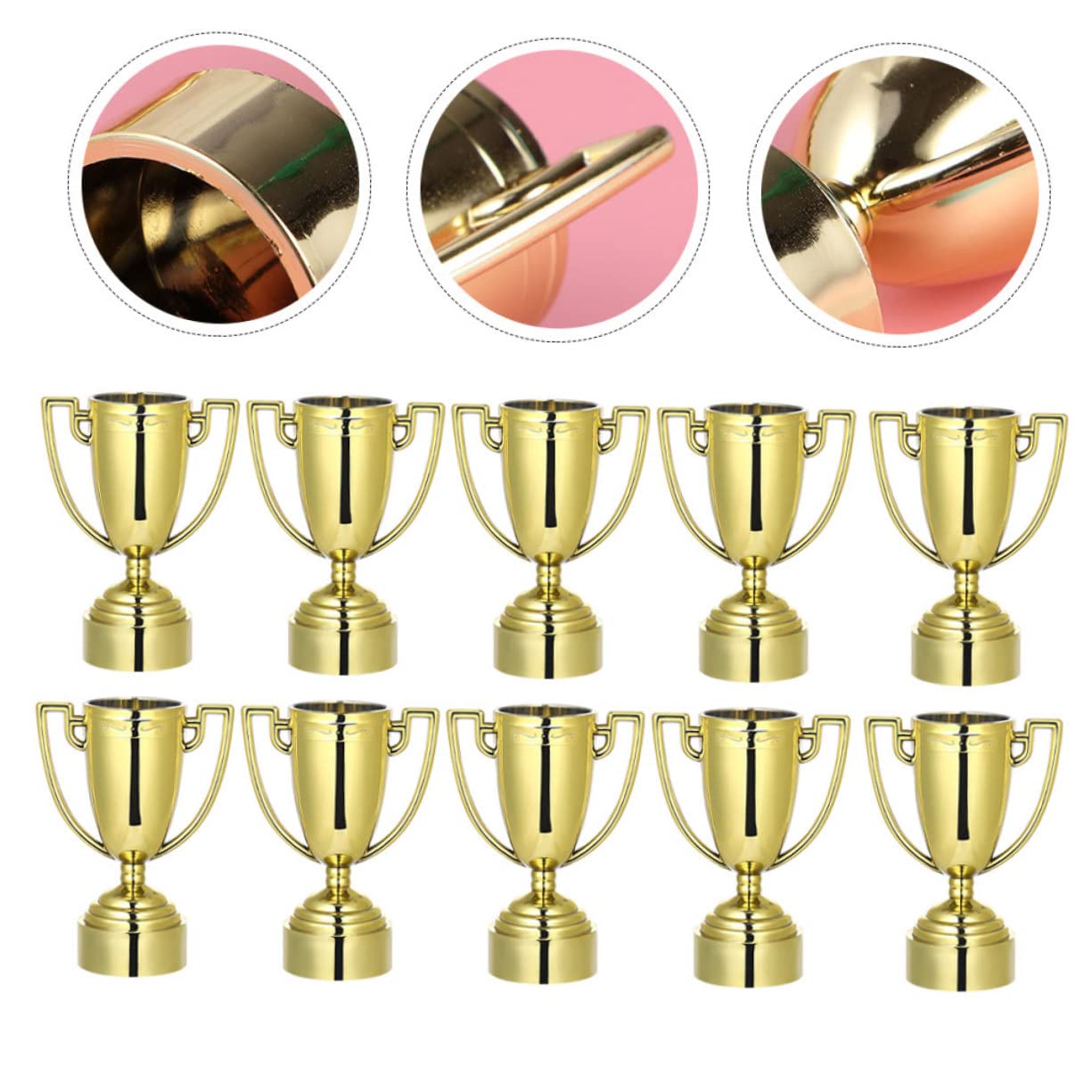 Toddmomy 20-Piece Golden Plastic Trophy Toy Set for Kids - Perfect for Award Ceremonies, Classroom Rewards & Birthday Party Favors