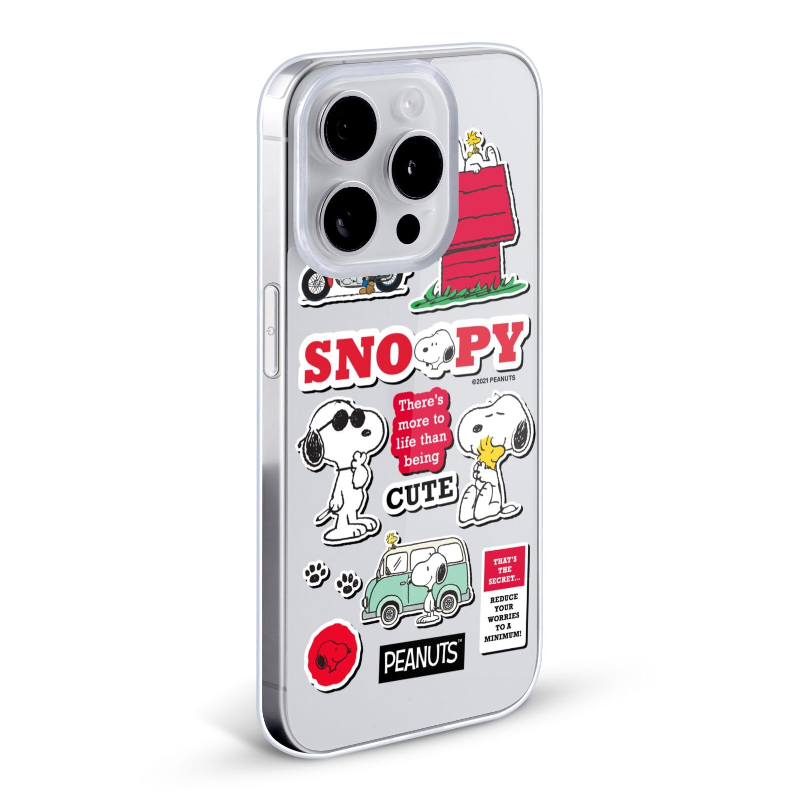Officially Licensed Peanuts Snoopy Soft Gel Phone Case for Apple iPhone 13 Pro Max - Cute Cartoon Sticker Design, Trendy Protective Cover for Everyday Use, Work & School