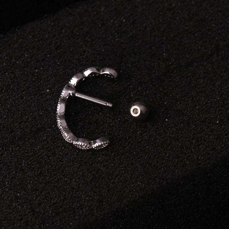 16G Cartilage Eternity Leaf Hoop Earrings - Surgical Steel Body Jewelry for Piercings | HSPJ19116 | Perfect for Everyday Wear, Parties & Special Occasions