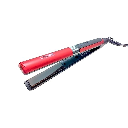 Professional IAS Hair Straightener with Ceramic Coated Plates - Fast Heating 30s, Adjustable Temp 140-450°F, Ionic Technology for Frizz-Free Shine (Red) - Perfect for Home Use, Travel & Salon Styling