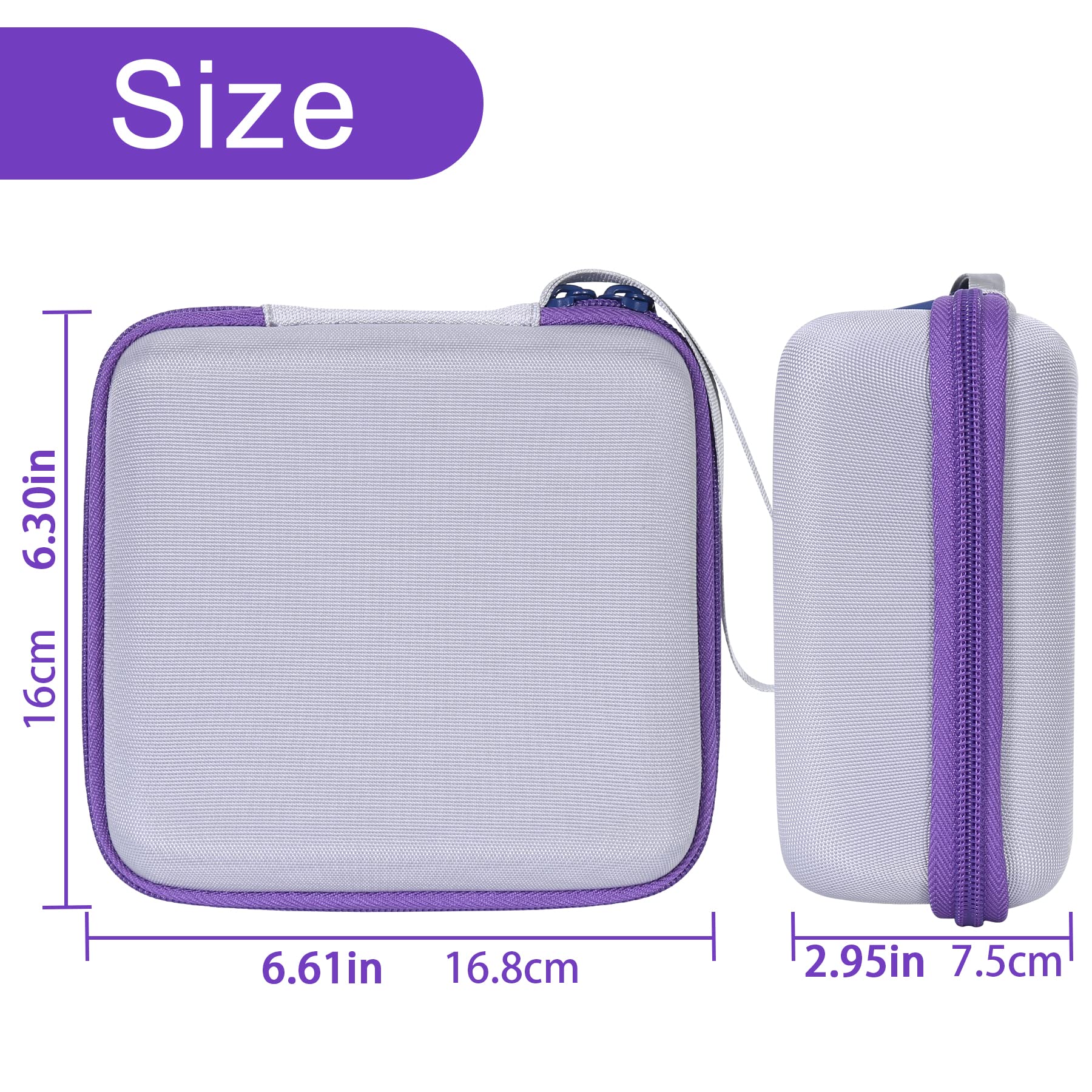 Aenllosi Durable Hard Carrying Case for Vixic D1600 Rechargeable Label Printer - Purple Protective Cover | Perfect for Office, Warehouse & Retail Labeling Organization