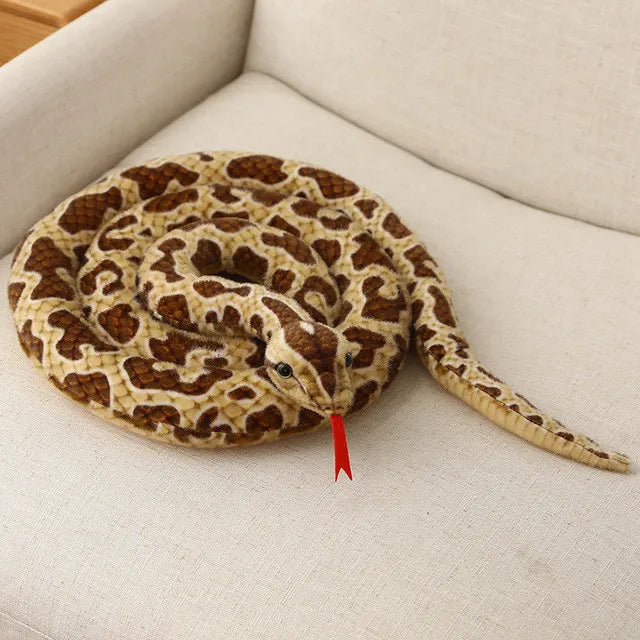 3M Simulation Soft Plush Toy - Giant Yellow Snake Stuffed Animal, Realistic Python Cloth Doll for Kids & Toddlers - Perfect Birthday, Christmas Gift for Boys & Girls - Great for Cuddling, Room Decor, and Pretend Play