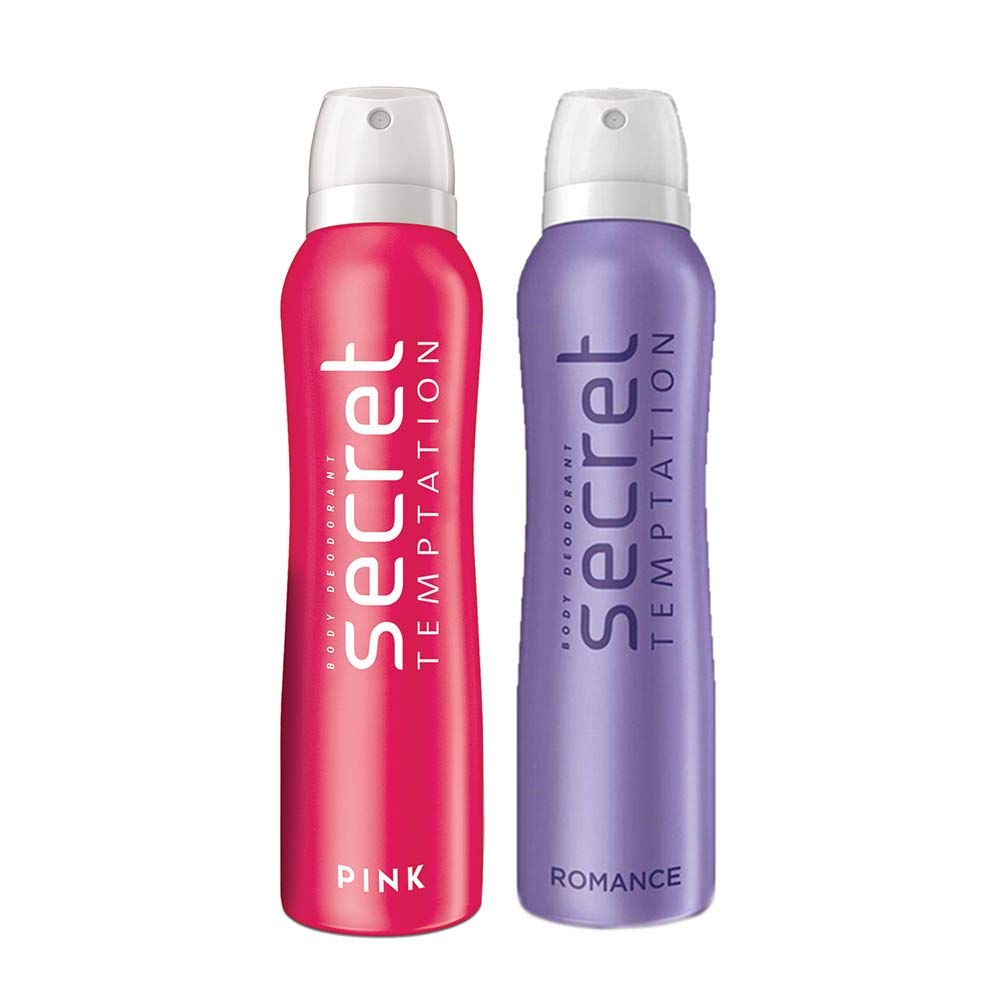 Secret Temptation Women's Romantic Pink Deodorant Combo Pack - 2 x 150ml | Long-Lasting Freshness for Date Night & Everyday Confidence