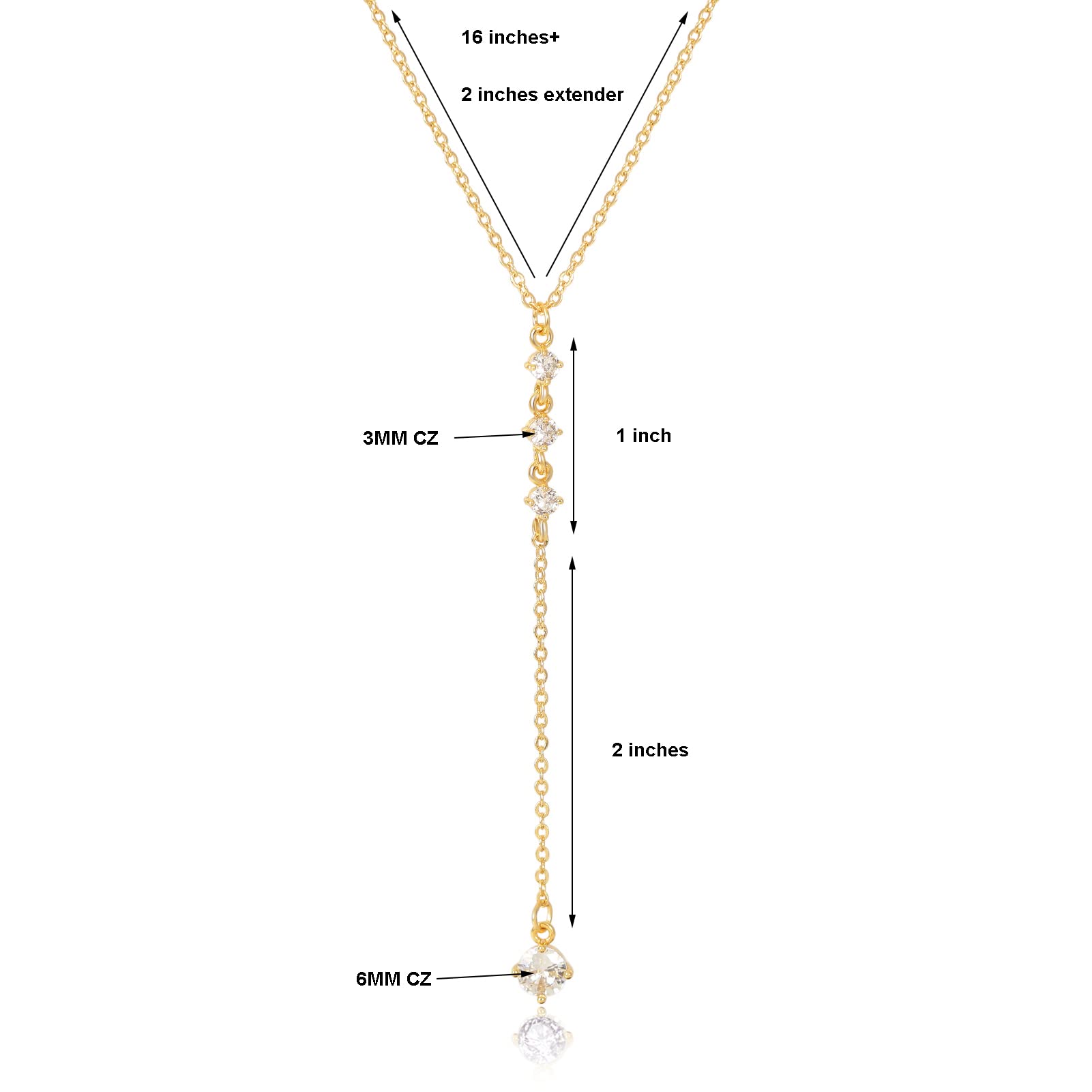 Elegant Gold Y Necklace for Women - Pearl & CZ Pendant, Perfect for Parties & Gifts