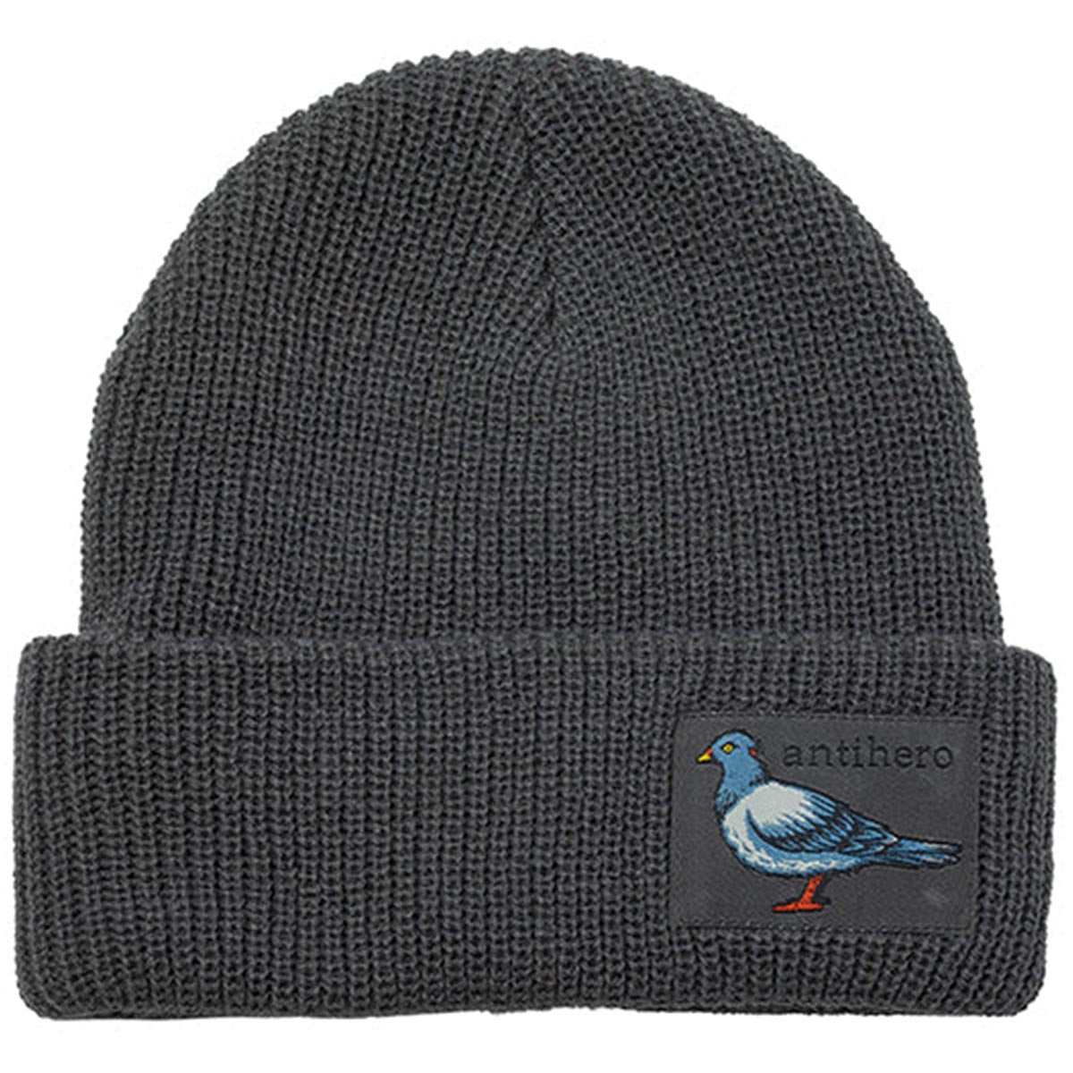Anti Hero Lil Pigeon Label Cuff Beanie Charcoal - Stylish Winter Hat for Men & Women - Perfect for Cold Weather, Outdoor Activities & Streetwear Fashion