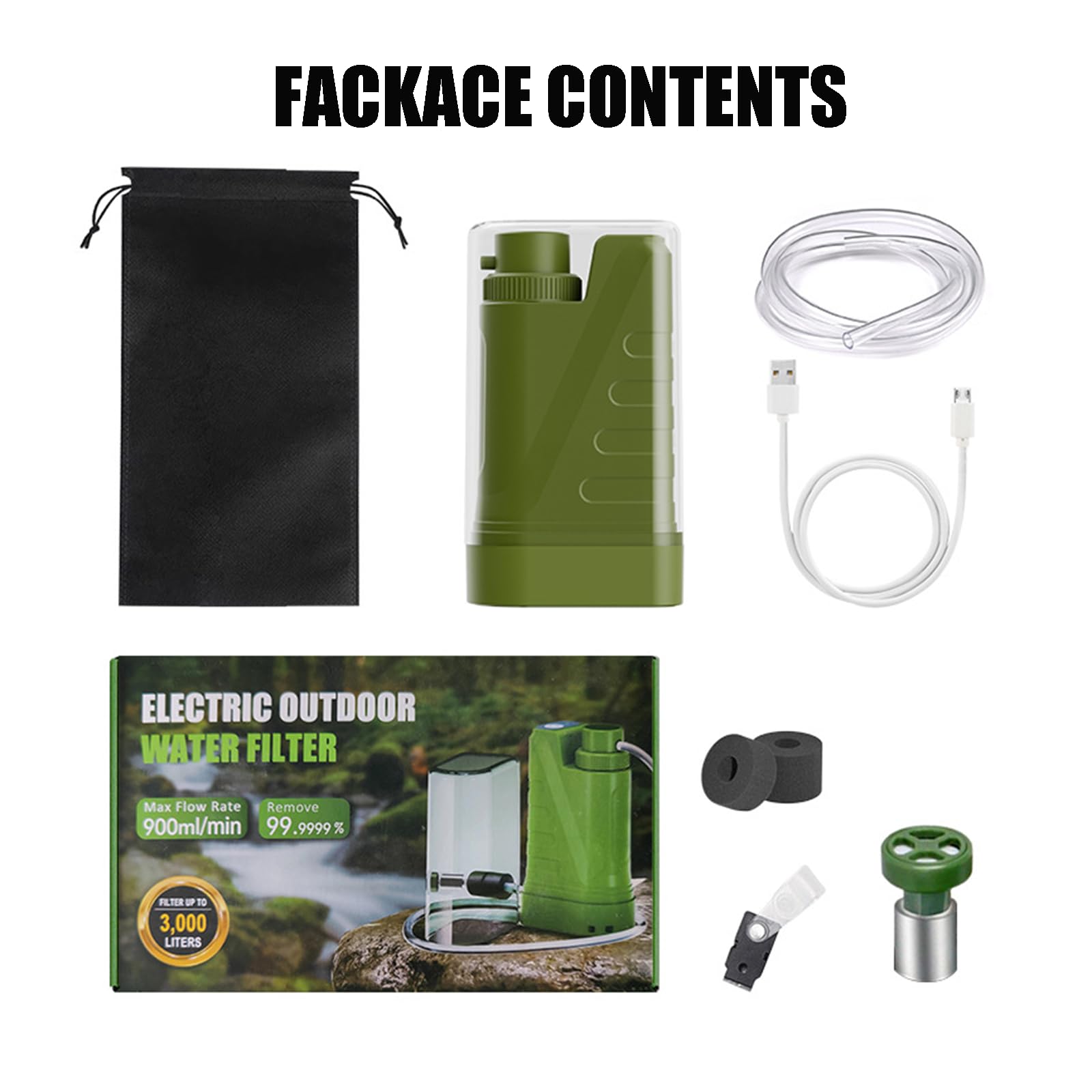 Portable Electric Water Filter Purifier - Survival & Camping Essential for Travel, Backpacking, Hiking, and Emergency Preparedness | Clean Drinking Water Anywhere