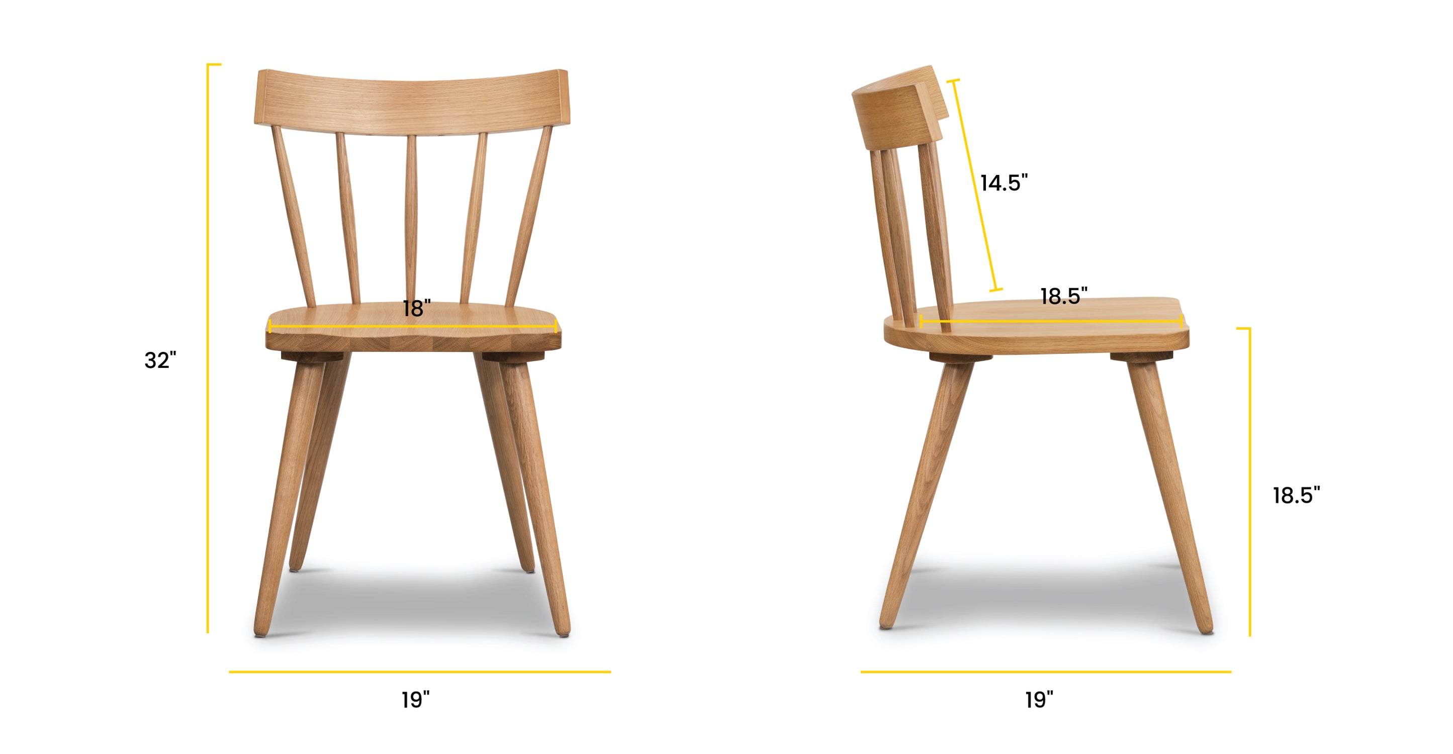 Hava Dining Chair 2.0 - Modern Wooden Dining Chairs Set of 2, Mid Century Style Kitchen Chairs with Cushion, Sturdy & Comfortable for Dining Room, Kitchen, Breakfast Nook, and Home Decor