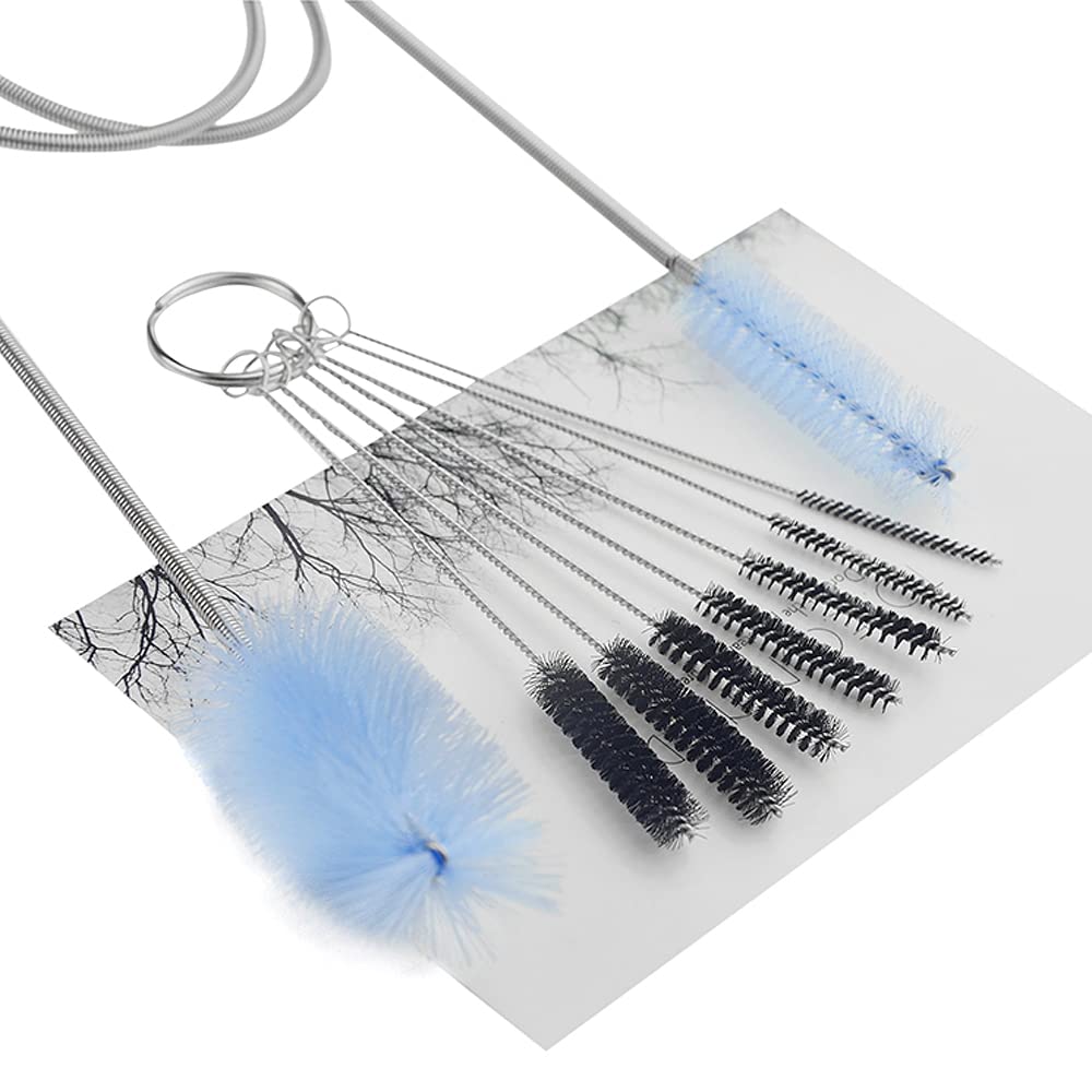 19Pcs Aquarium Filter Brush Set - Nylon Tube Cleaning Brushes with Stainless Steel Handle, Flexible Double-Ended Hose Brush for Fish Tank, Home & Kitchen Use - Perfect for Cleaning Pipes, Tubes, and Hard-to-Reach Areas