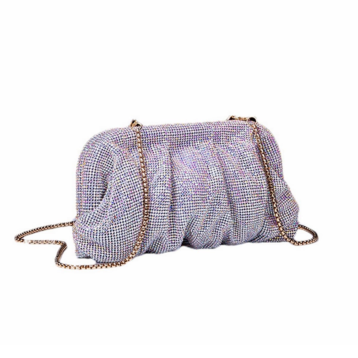 Sparkling Rhinestone Clutch Purse for Women - Elegant Diamond Evening Bag with Chain, Ladies Dumpling Bag for Wedding, Party & Special Occasions | Perfect for Prom, Cocktail Events & Formal Gatherings