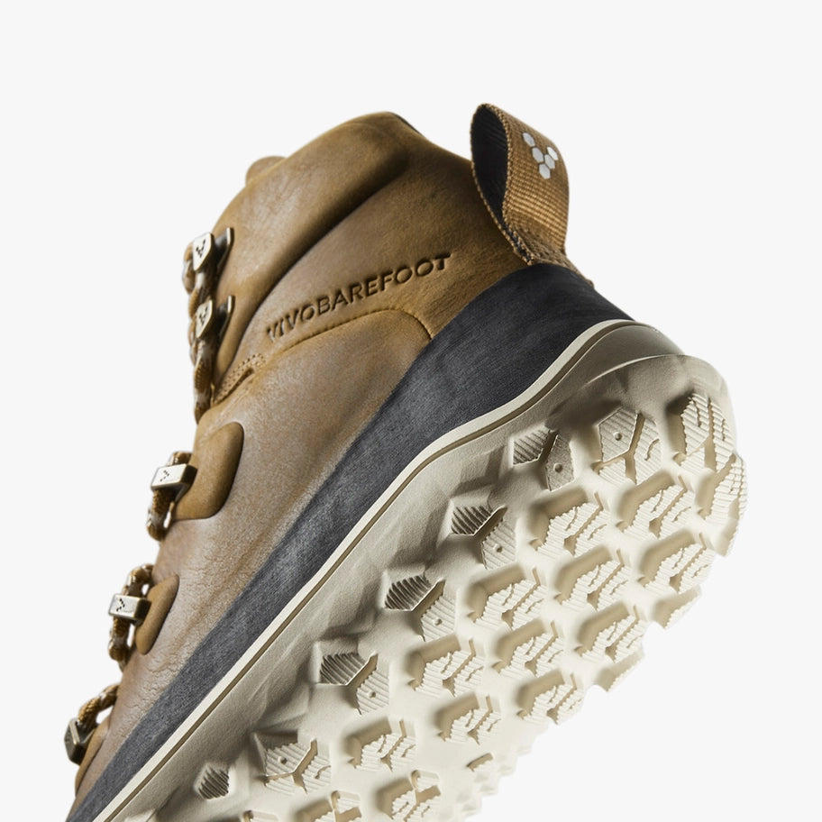 Vivobarefoot Men's Tracker Leather All-Terrain Hiking Boots - Waterproof Outdoor Adventure Shoes for Trail Running & Camping