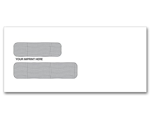 Double Window Confidential Self-Seal Envelopes 9 x 4 1/8 Inches - Pack of 500 for Business, Legal & Mailing Documents | Secure, Professional & Convenient for Offices, Banks & Mailrooms