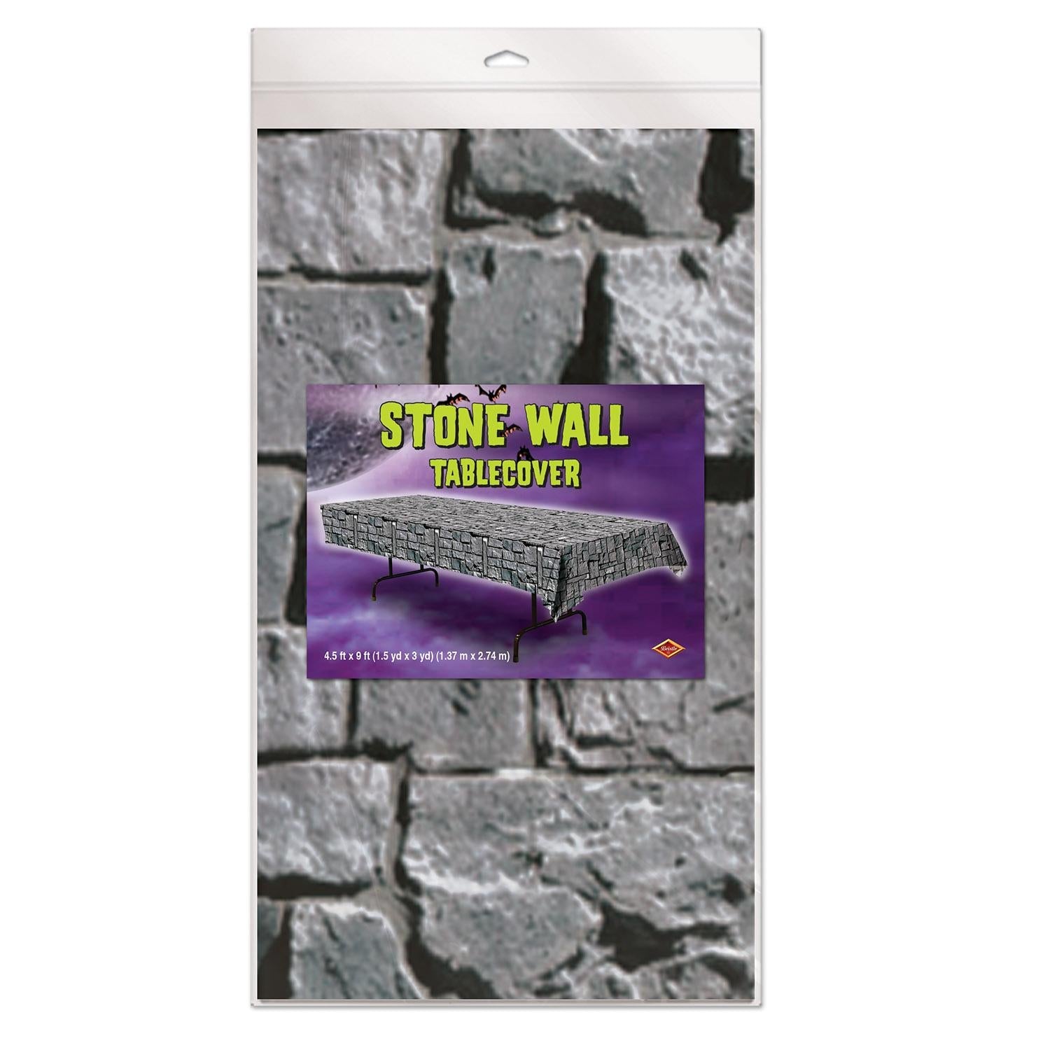 Beistle Halloween Stone Wall Table Cover - 12 Pack | Spooky Party Decor for Halloween, Haunted House, and Themed Events