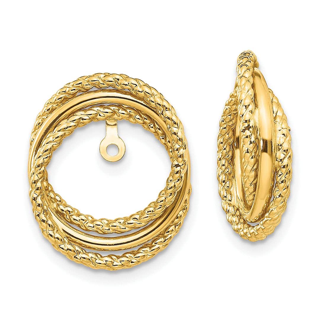 14k Gold Polished & Twisted Fancy Earring Jackets for Weddings, Parties, and Special Occasions