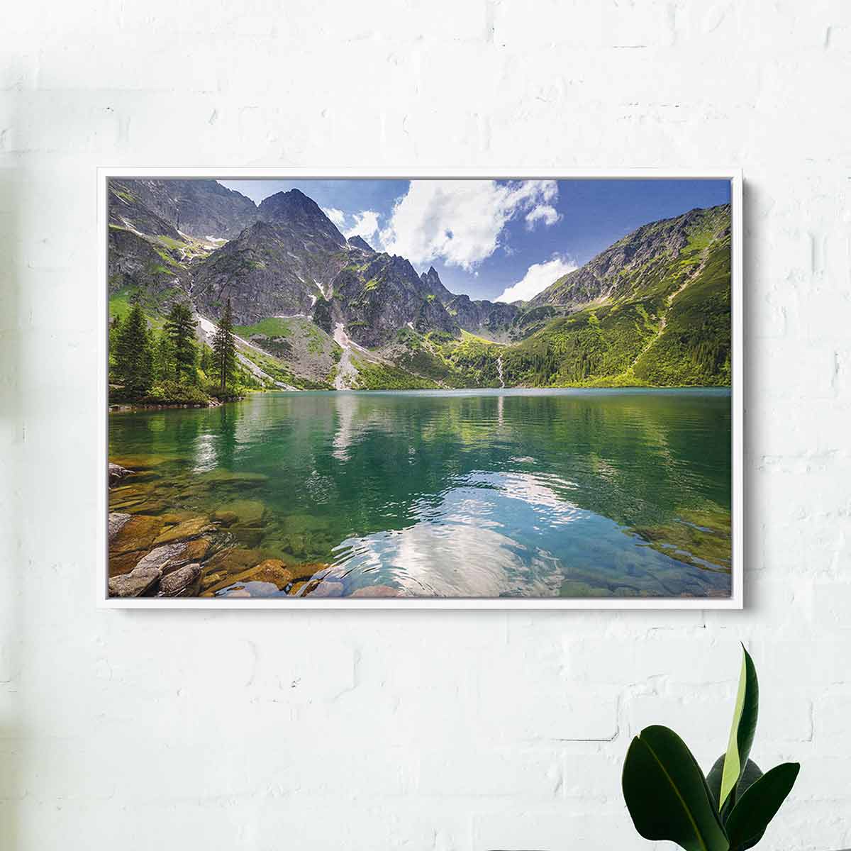 Green Mountain Wall Art Canvas Print 6419 - Stunning Landscape Decor for Living Room, Bedroom & Office