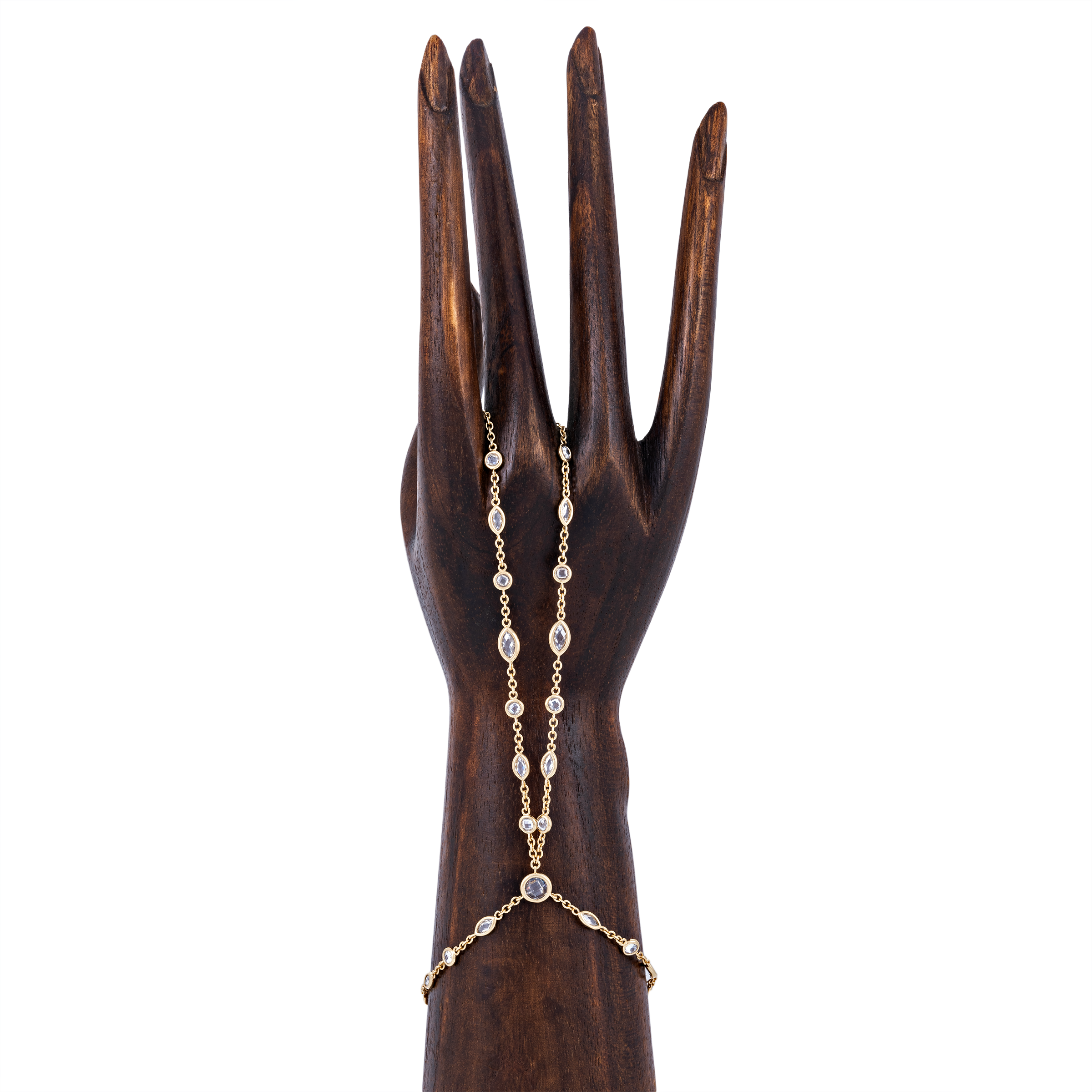Jacquie Aiche x TOC Gemini Finger Bracelet - Dainty Gold Stackable Ring for Women, Minimalist Hand Jewelry Gift for Her | Perfect for Layering, Stacking & Everyday Wear