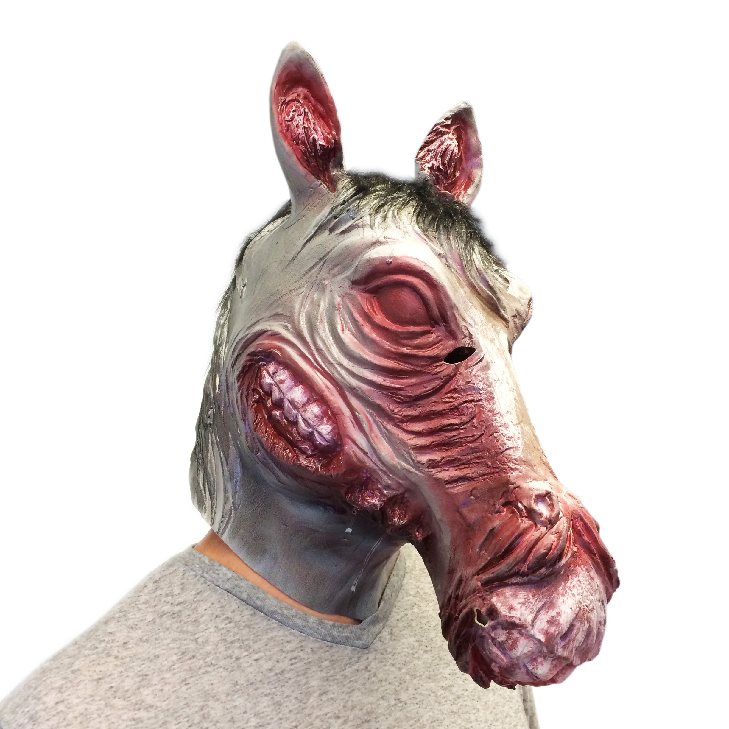 Scary Zombie Horse Head Halloween Mask - Realistic Latex Costume Accessory for Adults - Perfect for Halloween Parties, Cosplay & Horror Events
