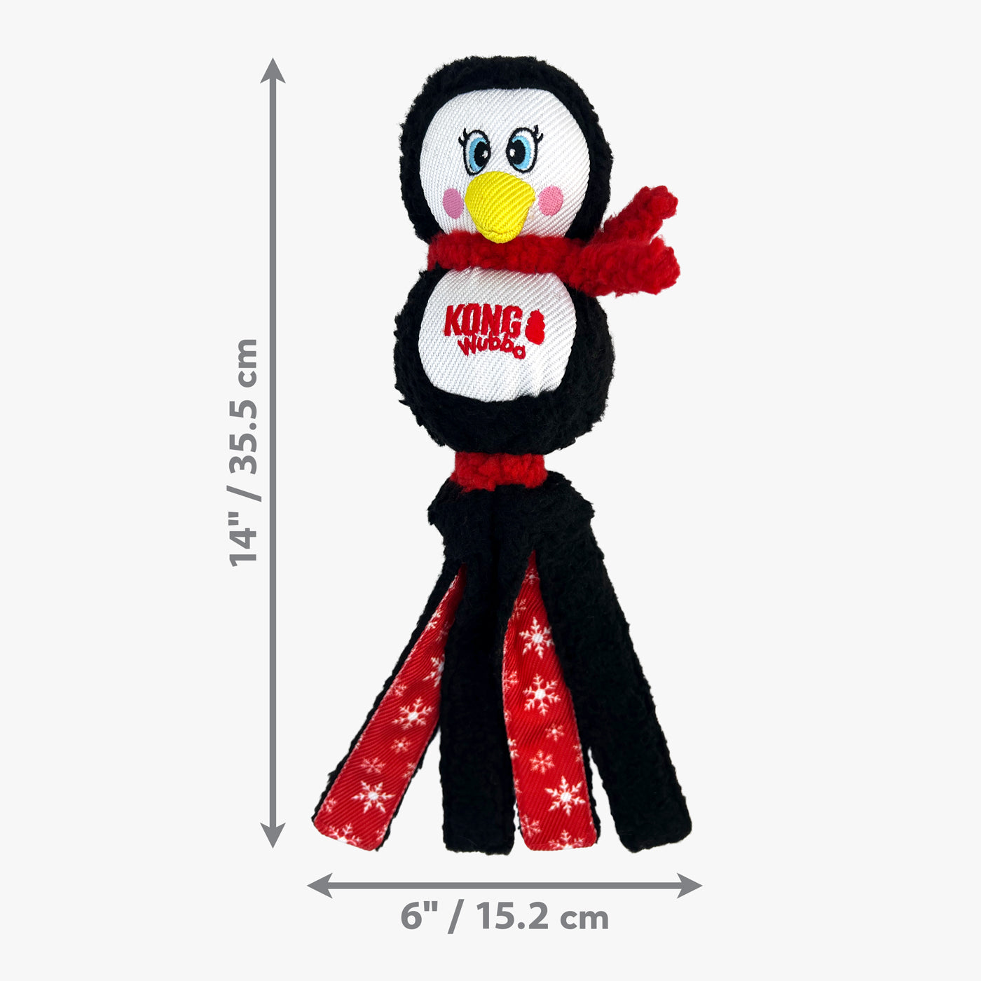 KONG Holiday Wubba Dog Toy - Durable Chew Toy for Small & Large Dogs - Perfect for Christmas, Thanksgiving & New Year Gifts - Great for Fetch, Tug-of-War & Interactive Playtime