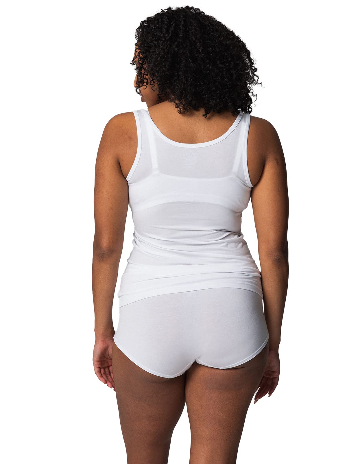 Felina Single Stitch Women's Sustainable Tencel Tank Top - Soft Breathable White Camisole for Yoga, Summer & Casual Wear