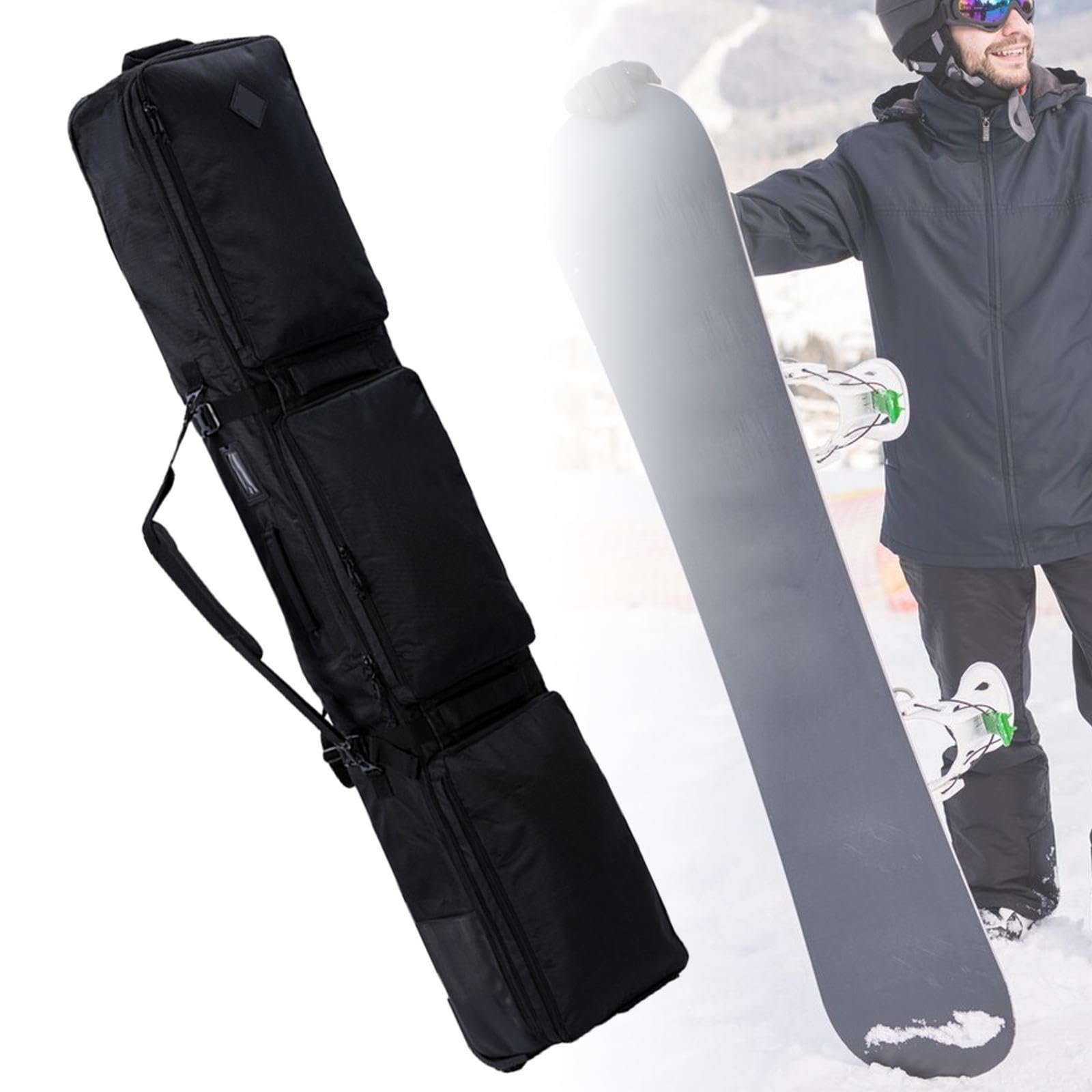 Heavy Duty Wheeled Ski and Snowboard Bag with Reinforced Zippers & Buckles - Perfect for Air Travel and Winter Sports Gear Storage