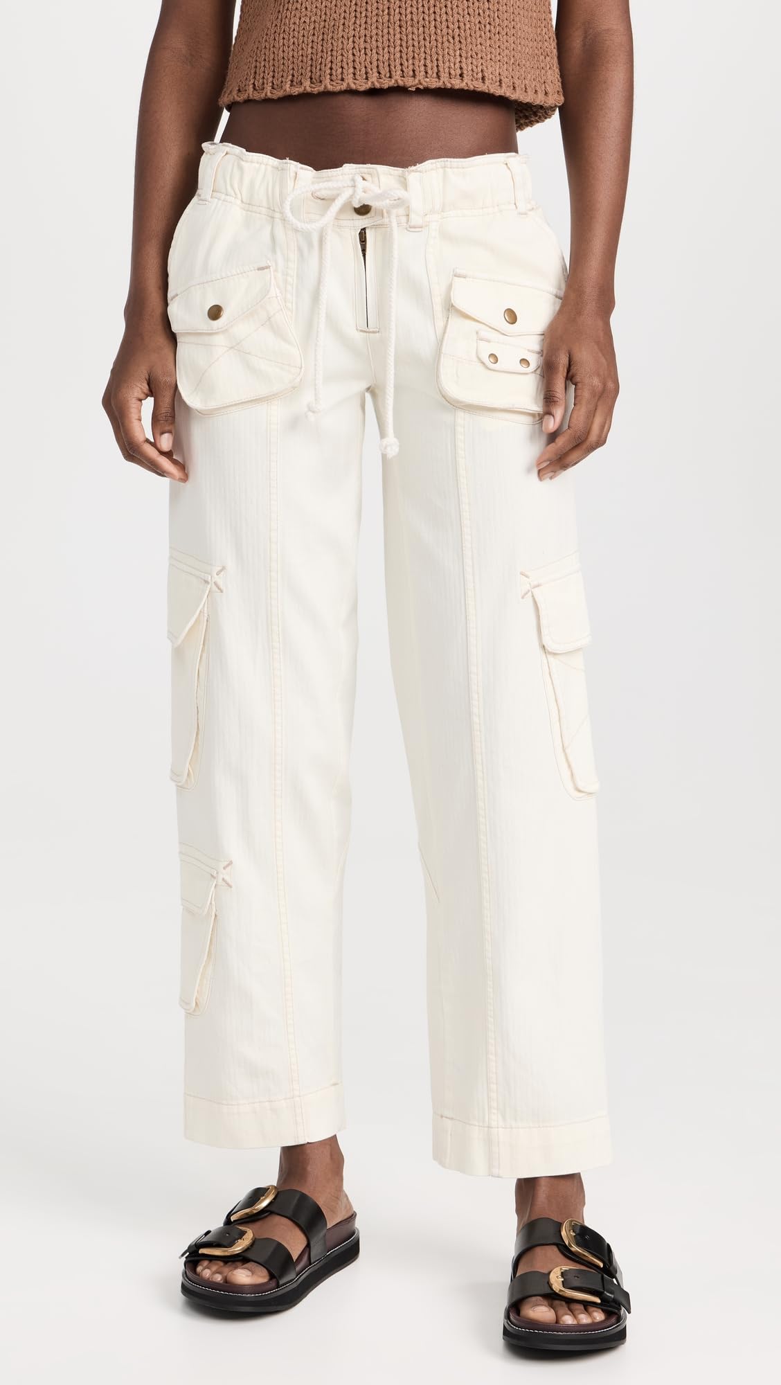 Free People Women's Tahiti Cargo Pants - Stylish & Comfortable High Waist Hiking Pants for Outdoor Adventures, Travel & Casual Wear