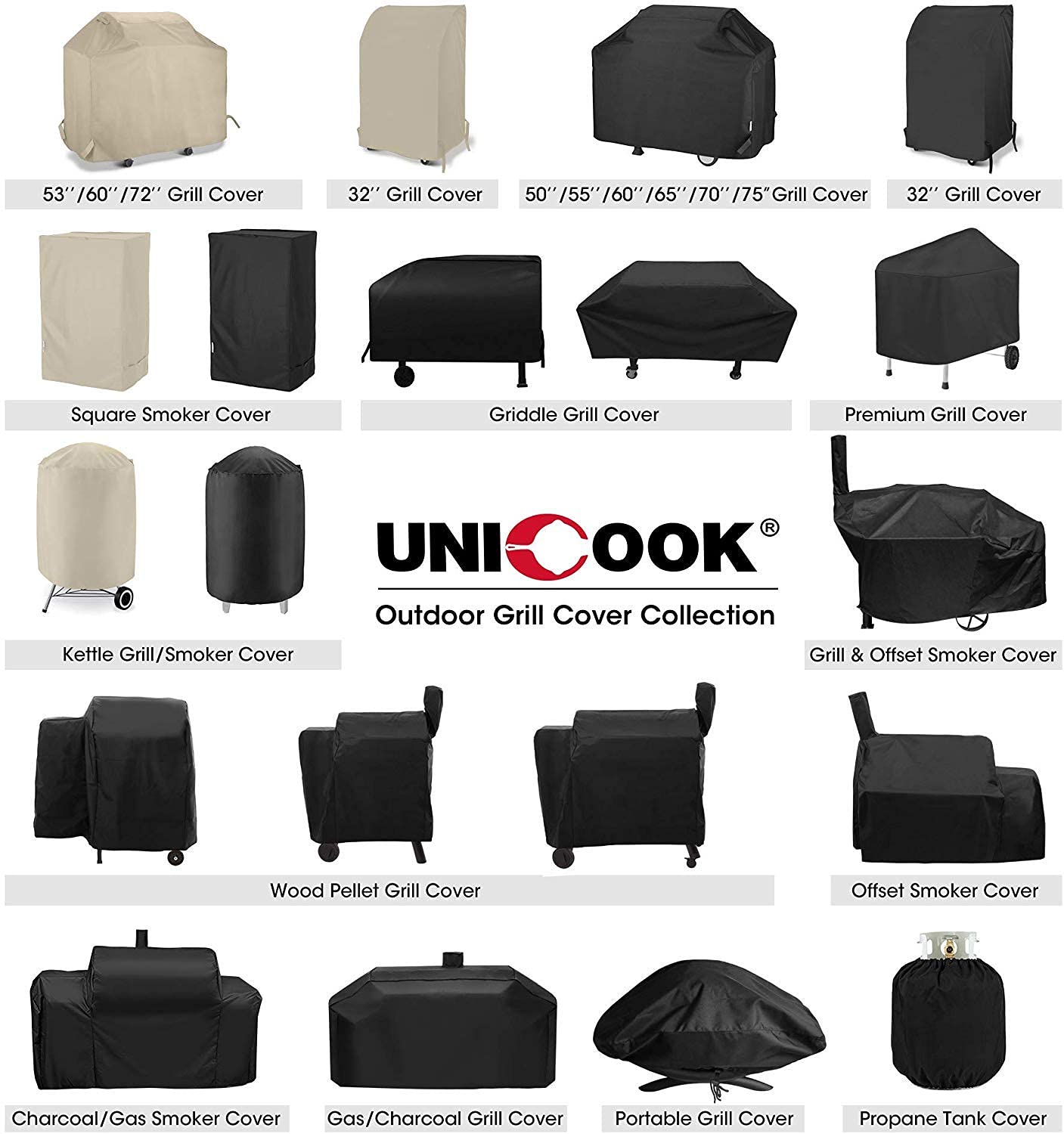 Unicook Waterproof Heavy Duty Griddle Cover for Blackstone 36 Inch Grill - Outdoor Flat Top Grill Cover with Sealed Seams & Support Pole - Fits Camp Chef, Nexgrill, Blue Rhino Razor - Perfect for Backyard BBQs, Camping & Outdoor Cooking