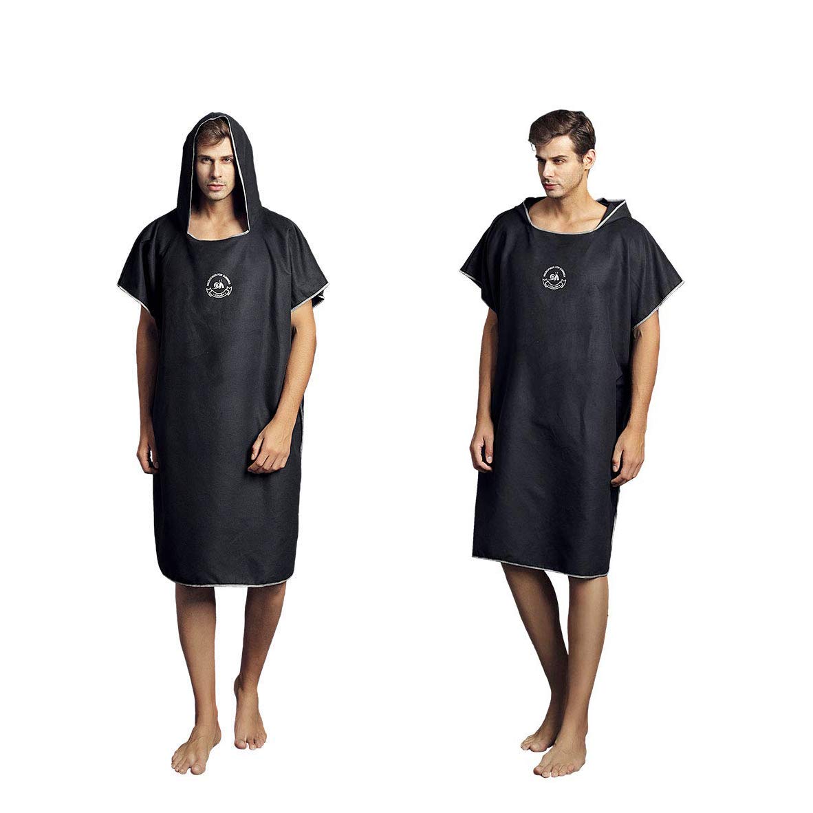 Hiturbo Microfiber Surf Poncho - Quick Dry Wetsuit Changing Robe with Hood, Perfect for Pool, Swim, Beach, and Outdoor Adventures