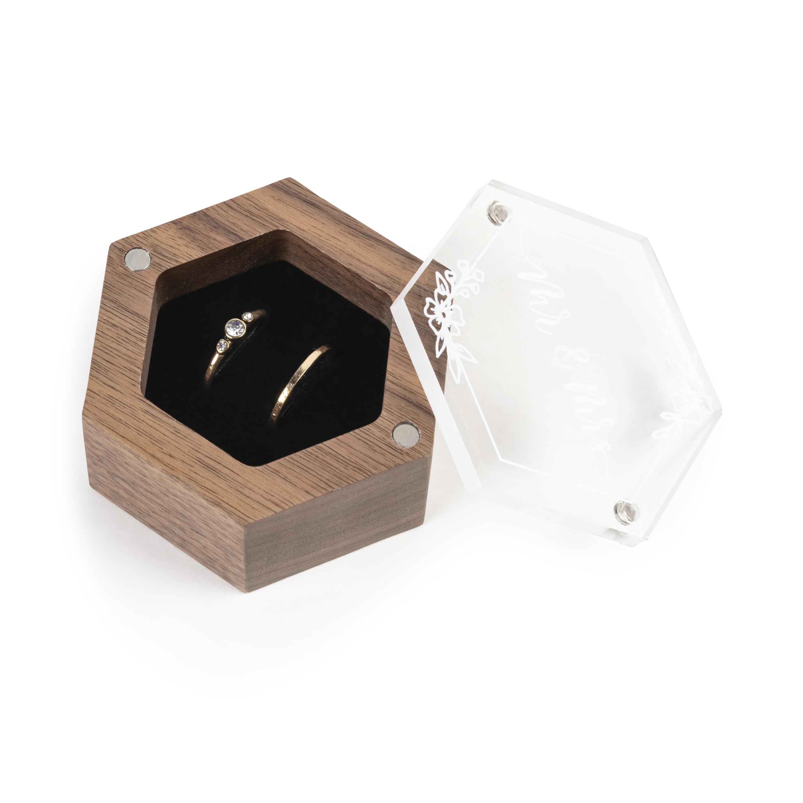 Rustic Wooden Wedding Ring Box - Elegant Ring Holder for Ring Bearer, Proposal & Jewelry Storage | Perfect for Wedding Day, Engagement Ceremony & Bridal Registry | Mr & Mrs Keepsake Jewelry Organizer
