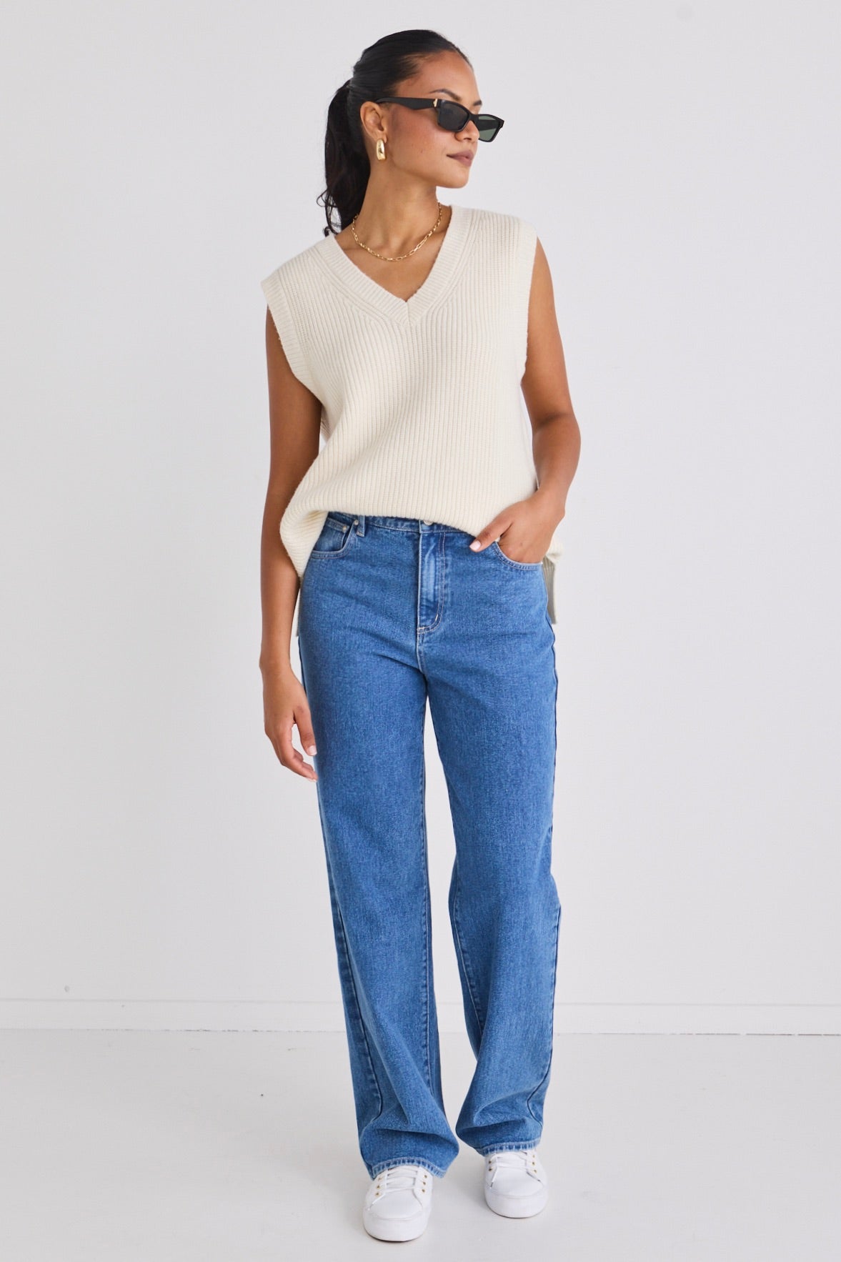 Everyday Ivory Knit Vest for Women - Soft Comfortable Lightweight Layering Piece - Perfect for Office, Casual Outfits & Fall Fashion