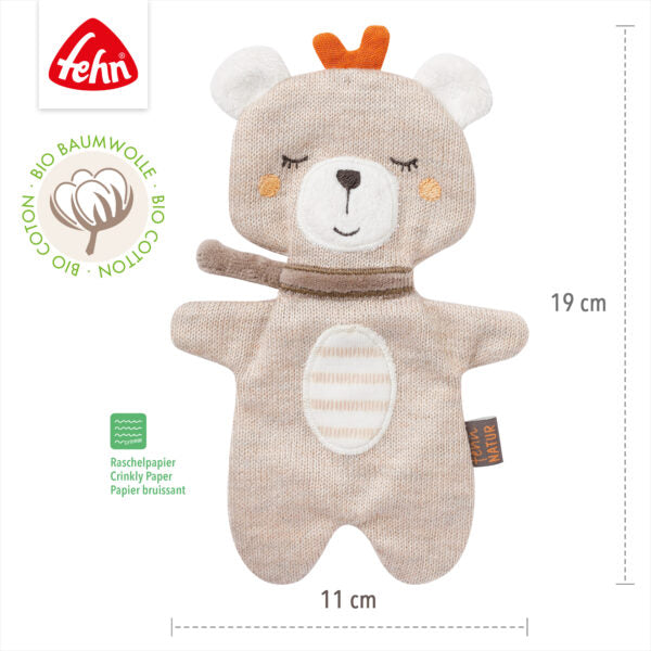 FehnNATUR Crinkle Teddy Sensory Toy for Babies - Soft Plush Animal with Crackling Sound for Infant Development, Autism & Tactile Stimulation - Perfect for Playtime, Learning & Sensory Exploration