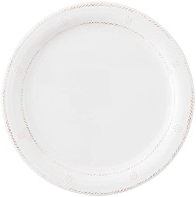 Juliska Al Fresco Berry & Thread Melamine Whitewash Dessert and Salad Plate - Elegant Outdoor Dining & Party Serving Dish for Picnics, BBQs, and Special Occasions