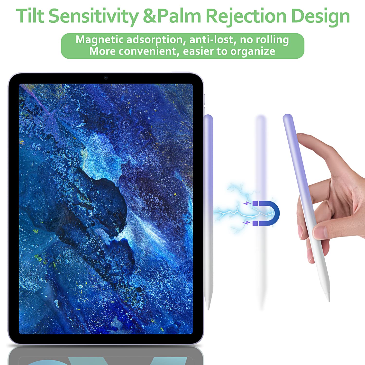 Premium Stylus Pen for iPad (2018-2023 Models) - Magnetic Apple Pencil Alternative with Tilt Sensor & Palm Rejection - Compatible with iPad 6-10, iPad Mini 5/6, iPad Air 3-5, iPad Pro 11