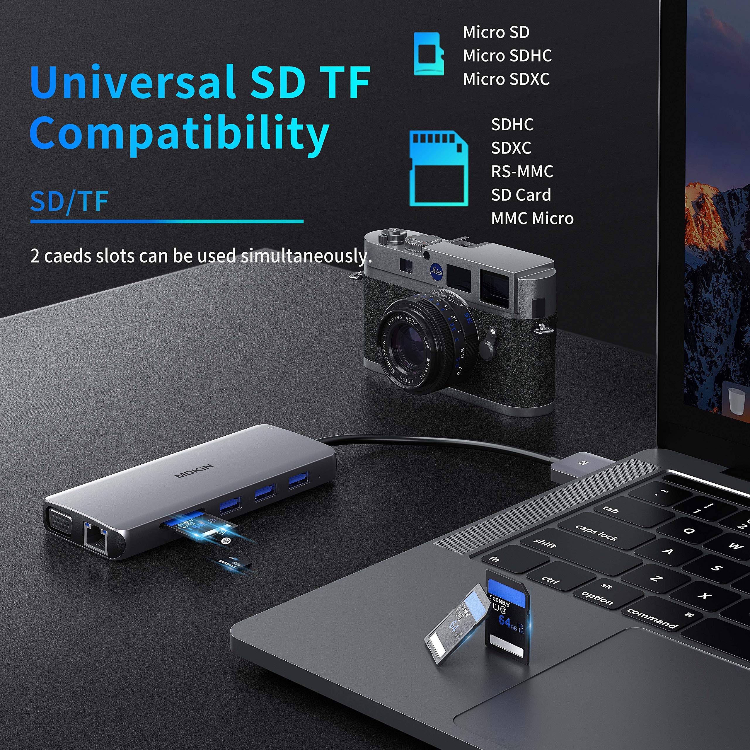 12-in-1 USB C Docking Station for MacBook Pro/Air - Dual HDMI, VGA, Ethernet, 4 USB Ports, 100W PD, SD/TF Card Reader - Perfect for Home Office, Video Editing & Multi-Monitor Setup