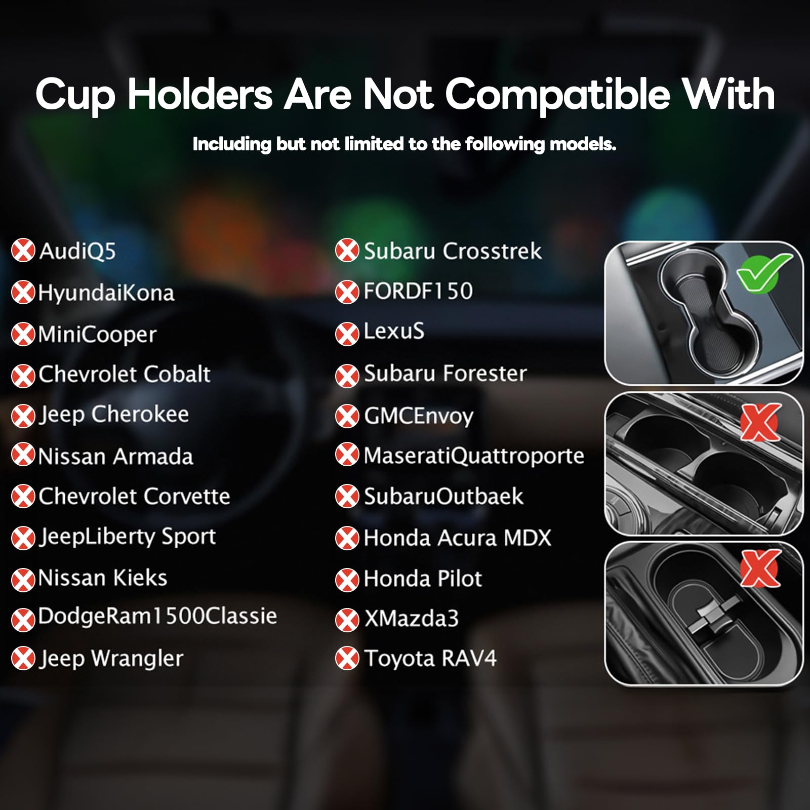 Car Cup Holder Expander with Phone Mount - Compatible with Yeti, Stanley, Hydro Flask, Nalgene 32oz/40oz/46oz - Fits Large Mugs & Wide Bottles (2.5