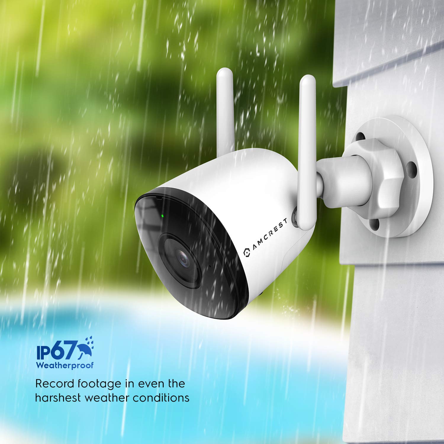 Amcrest SmartHome 4MP Outdoor WiFi Security Camera - 4K Bullet Camera with 98ft Night Vision, Built-in Mic, 106° FOV, 2.8mm Lens, MicroSD Storage (Sold Separately) - ASH43-W (White) - Ideal for Home Surveillance, Garage Monitoring, and Business Security