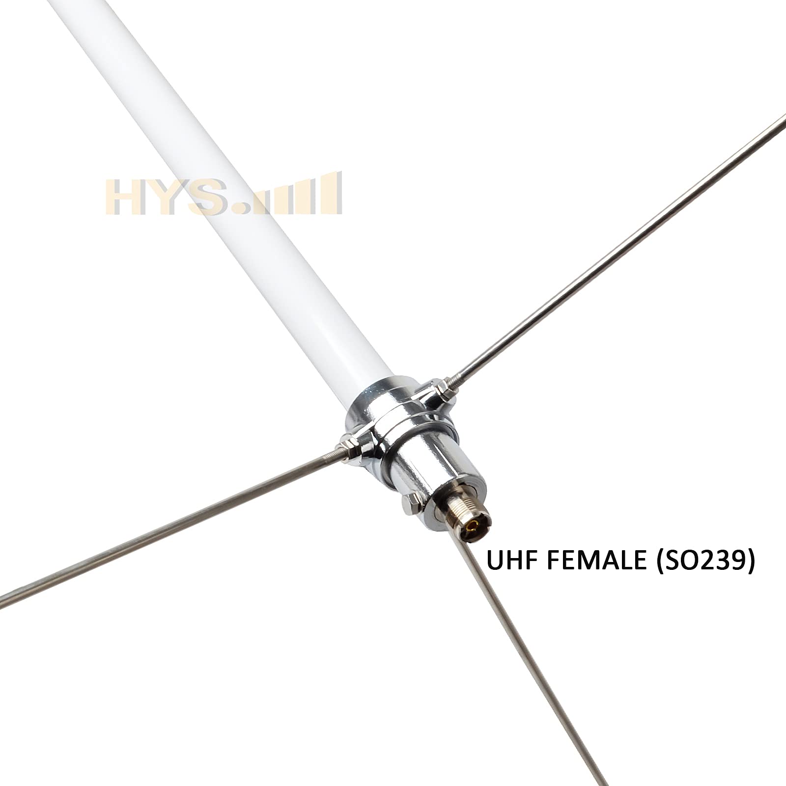 HYS Pre-Tuned Fiberglass Base Station Antenna for VHF/UHF 144/430MHz - 4.5dBi VHF & 7.2dBi UHF Gain, SO239 Connector, 5.7ft Weatherproof Antenna for Ham Radio, Amateur Radio, Emergency Communication & Outdoor Activities