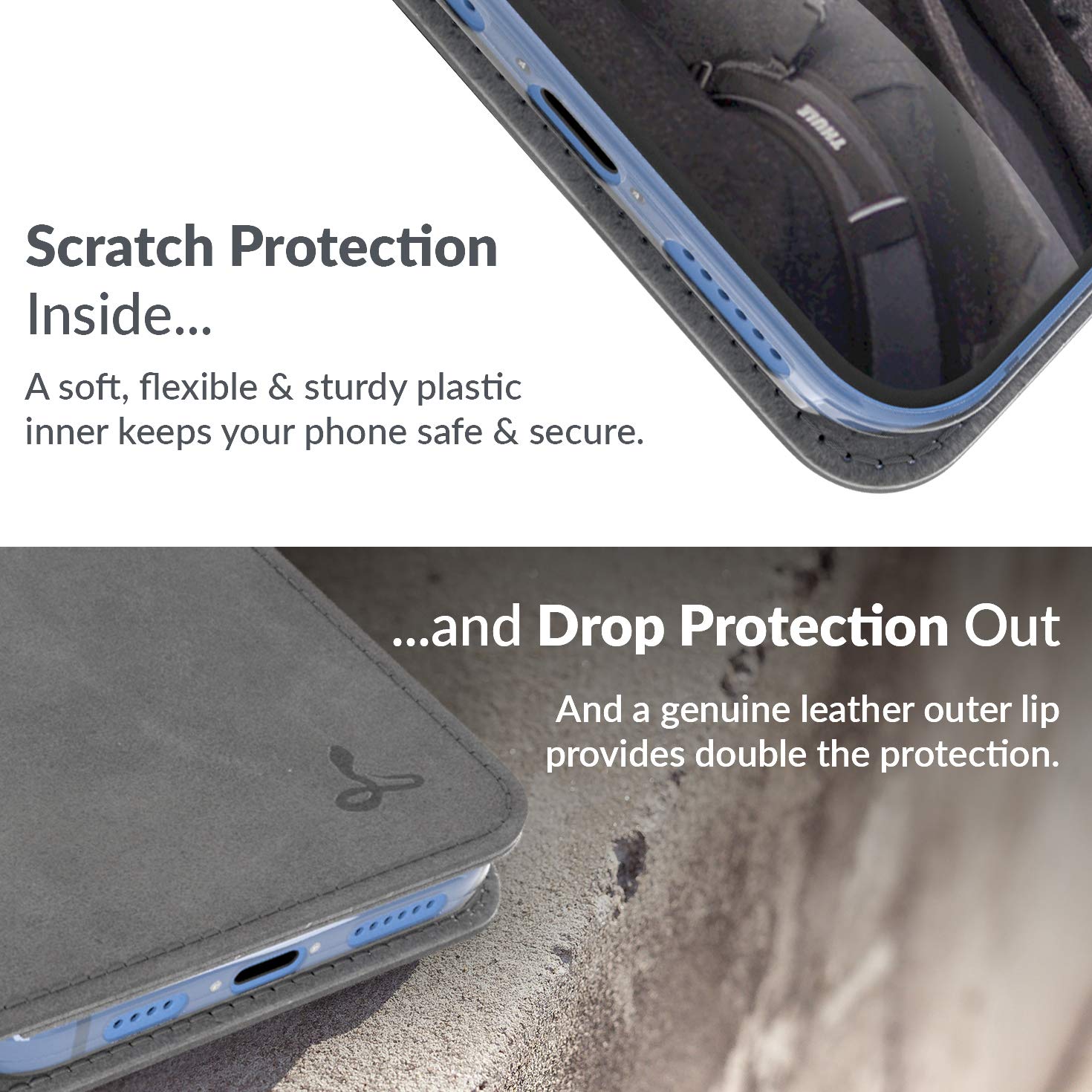 Premium Genuine Leather Wallet Case for iPhone 12 Pro - RFID Blocking Flip Cover with Card Slots & Kickstand - Slim Protective Phone Case for Men & Women - Perfect for Work, Travel & Everyday Use