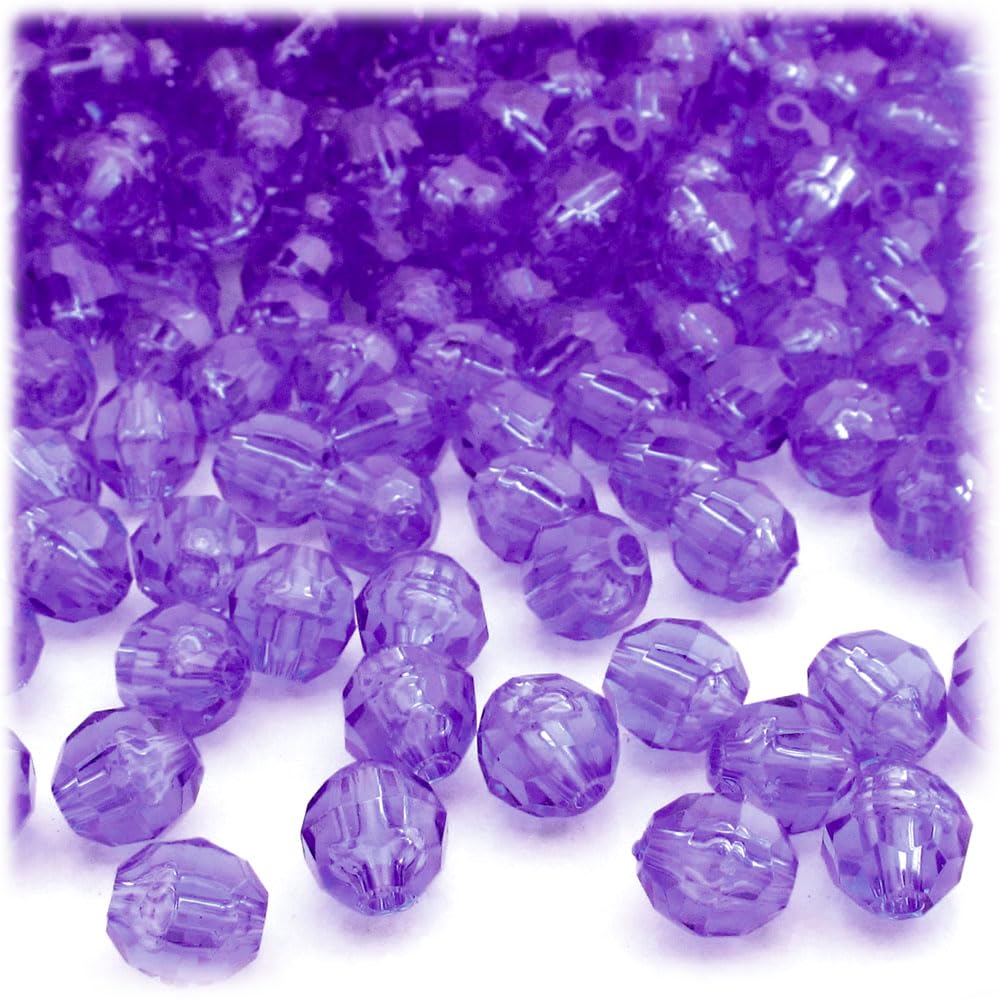 1000pcs 8mm Faceted Plastic Transparent Beads - Round Multi Color Mix for Jewelry Making, DIY Crafts, Bracelets & Necklaces - The Crafts Outlet