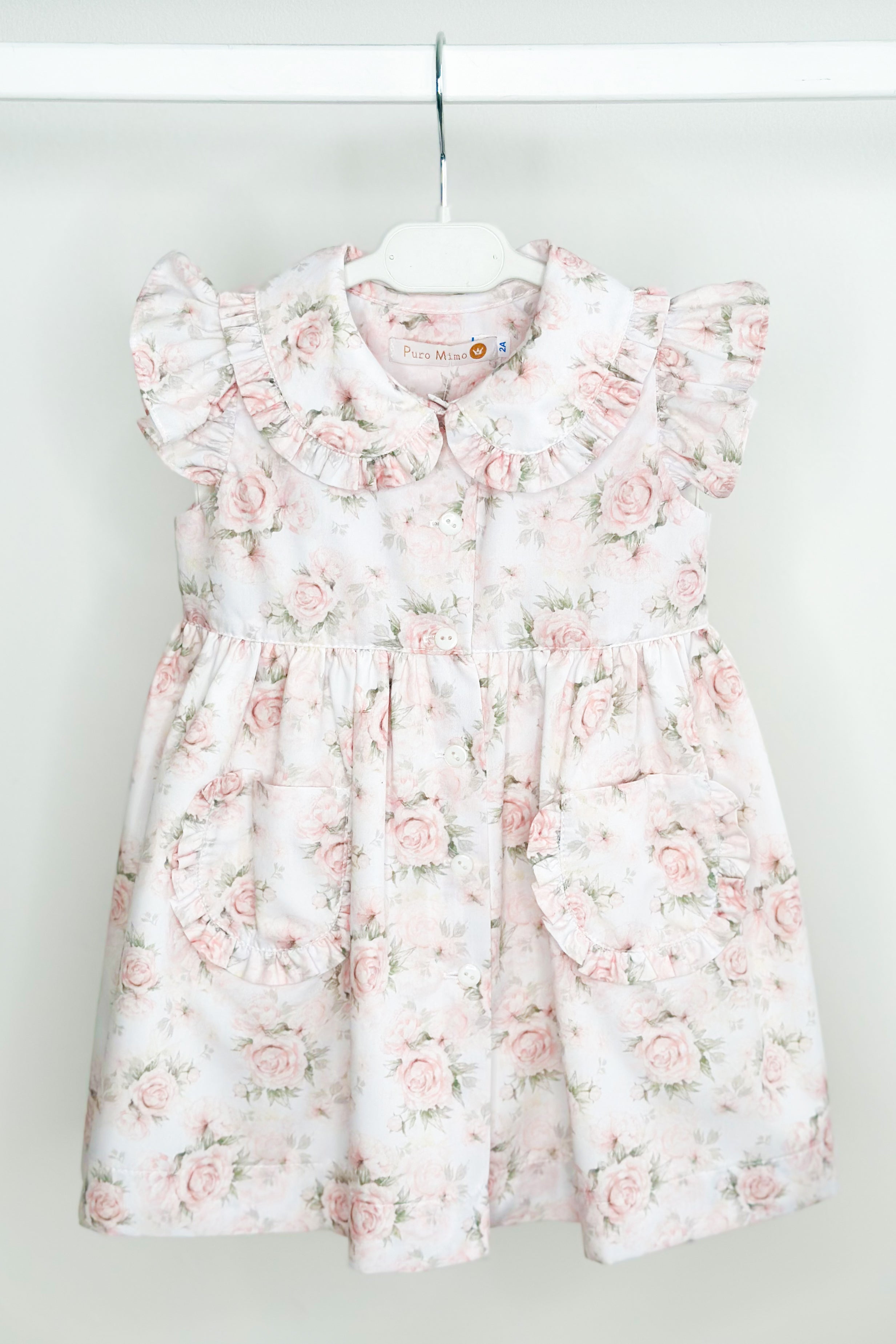 Wendy Pale Pink Vintage Floral Dress - Elegant Retro Floral Print Dress for Women | Perfect for Wedding Guest, Tea Party & Spring Occasions