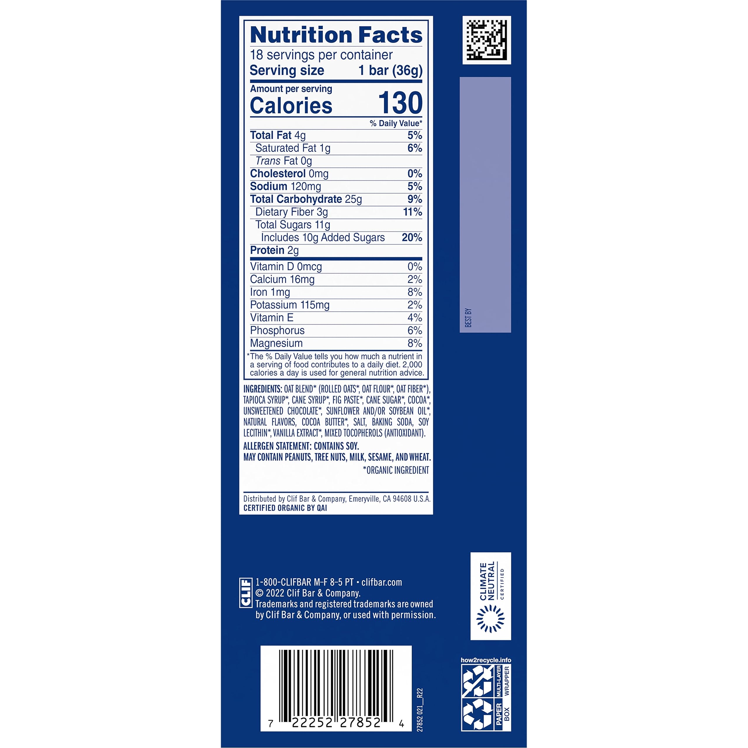 CLIF Kid Zbar Chocolate Brownie - Organic Whole Grain Snack Bars for Kids Lunch & Outdoors