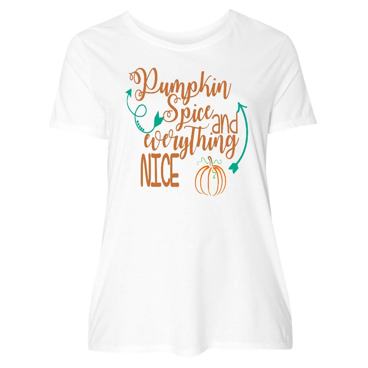 Inktastic Pumpkin Spice & Everything Nice Women's Plus Size T-Shirt | Soft Cotton Comfort Fit Tee | Perfect for Fall Outfits, Casual Wear & Holiday Gifting