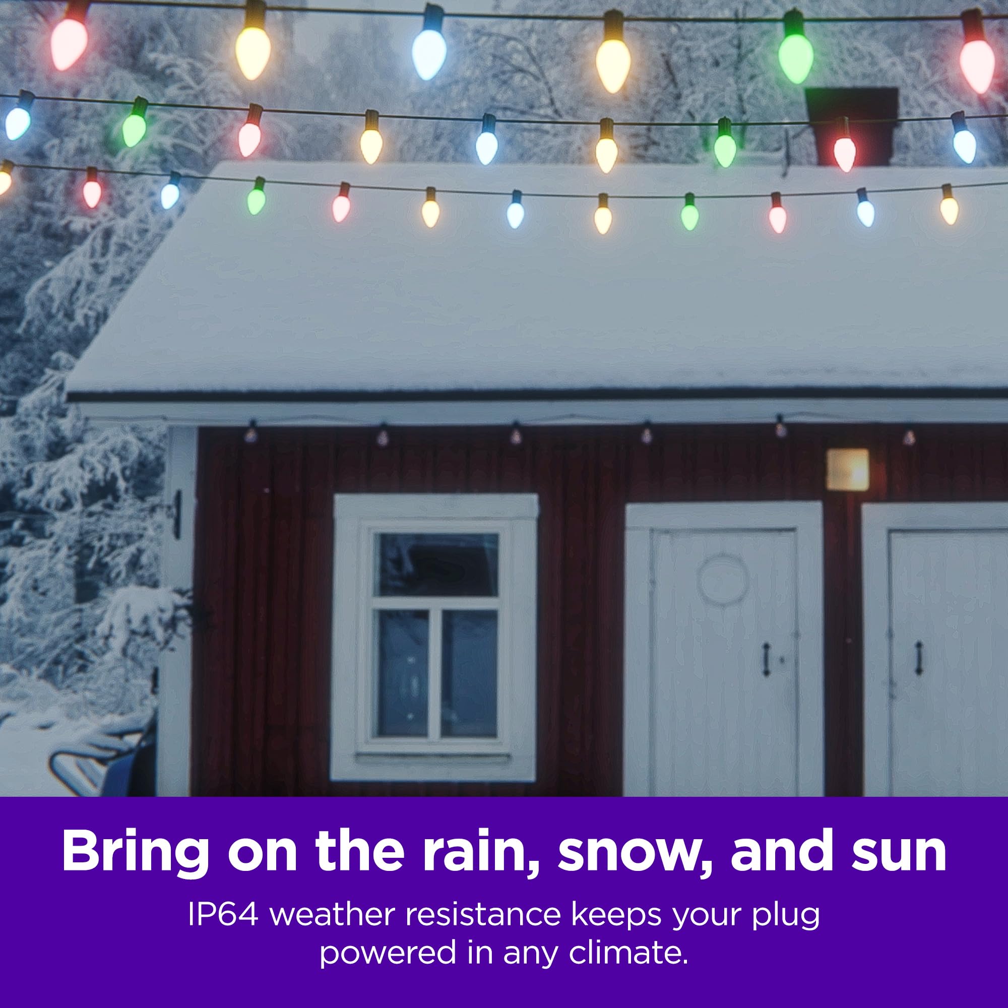 Roku Smart Home Outdoor WiFi Smart Plug - Works with Alexa & Google Assistant, No Hub Required - IP64 Weatherproof - Custom Scheduling & Timer - Ideal for Patio Lights, Holiday Decorations & Outdoor Appliances