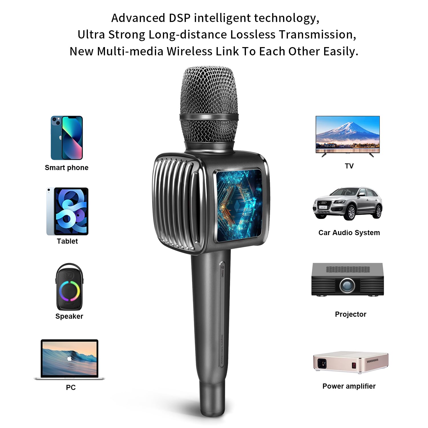 TOSING G6 Pro Wireless Karaoke Microphone with Bluetooth Speaker - 20W Portable Singing Machine for Adults & Kids - Ideal for Podcasting, Recording, Practice & Live Performances - Perfect for Home Parties, Karaoke Nights & Studio Sessions