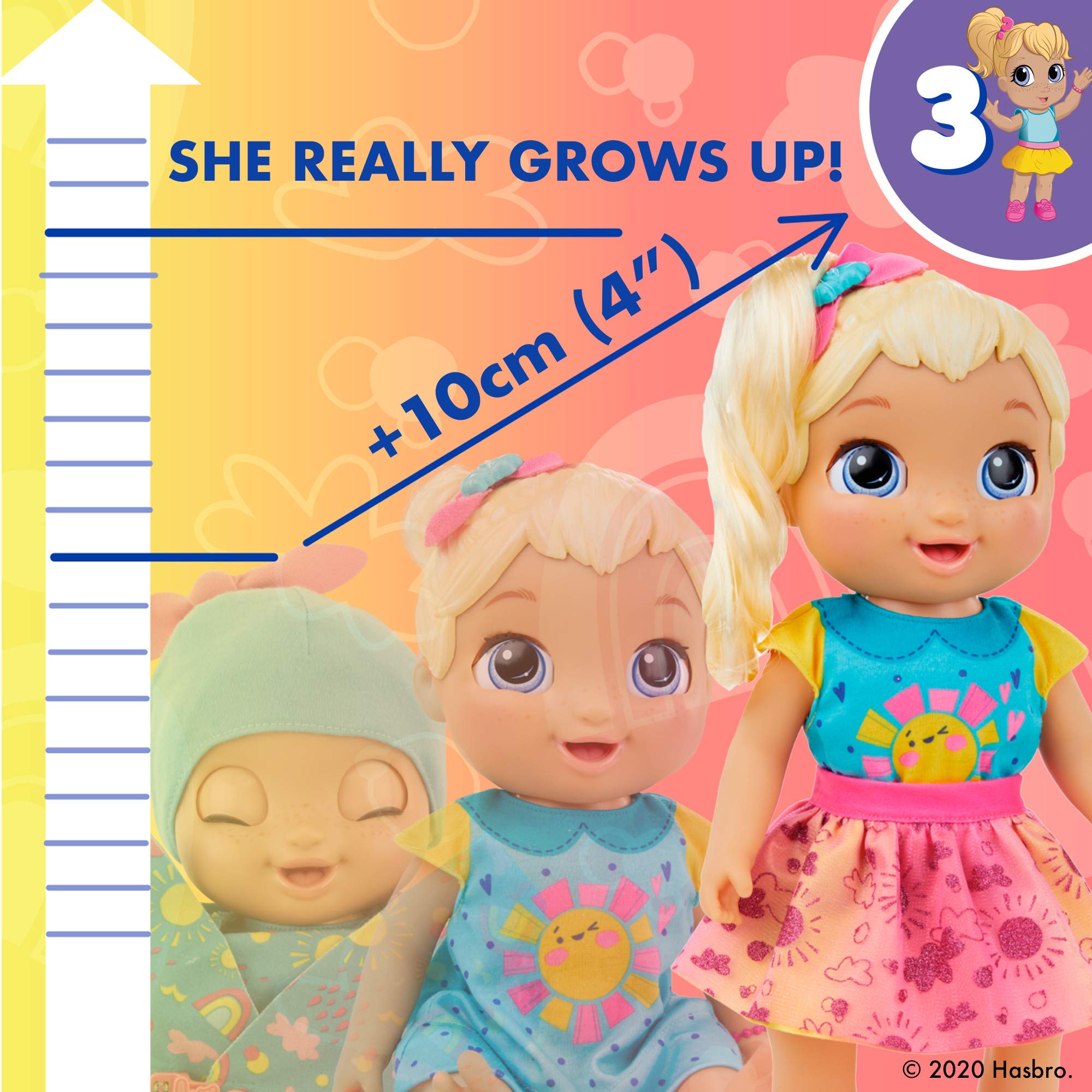 Baby Alive Baby Grows Up Interactive Doll Bonus Pack - Realistic Baby Doll That Crawls, Eats & Grows for Kids Ages 3+ | Perfect for Imaginative Play, Birthday Gifts & Role-Playing Scenarios