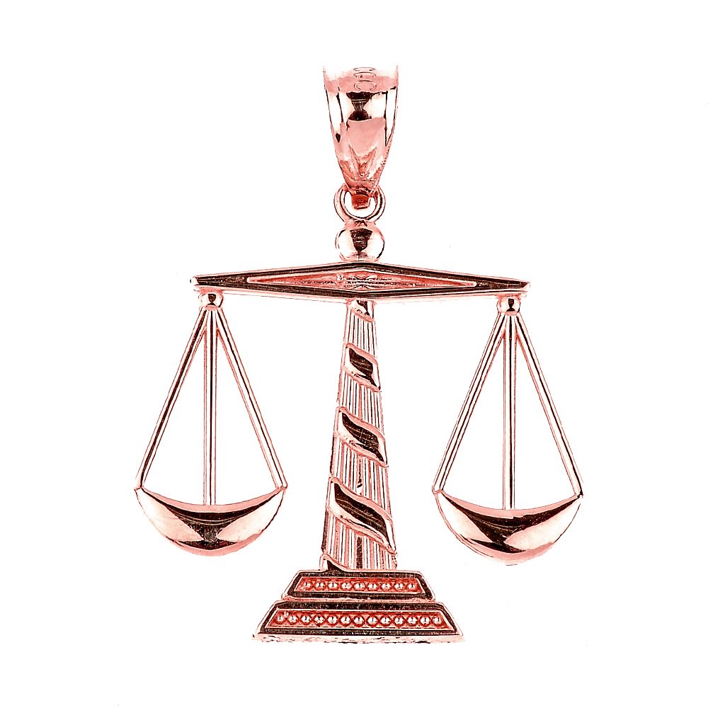 10K Rose Gold Scales of Justice Pendant Necklace for Women - Elegant Jewelry Gift for Lawyers, Graduates & Justice Advocates - Perfect for Court, Ceremonies & Everyday Wear
