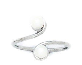 14K White Gold Freshwater Cultured Pearl Adjustable Toe Ring - Elegant Body Jewelry for Women | Perfect for Beach Weddings, Summer Sandals & Special Occasion Gifts