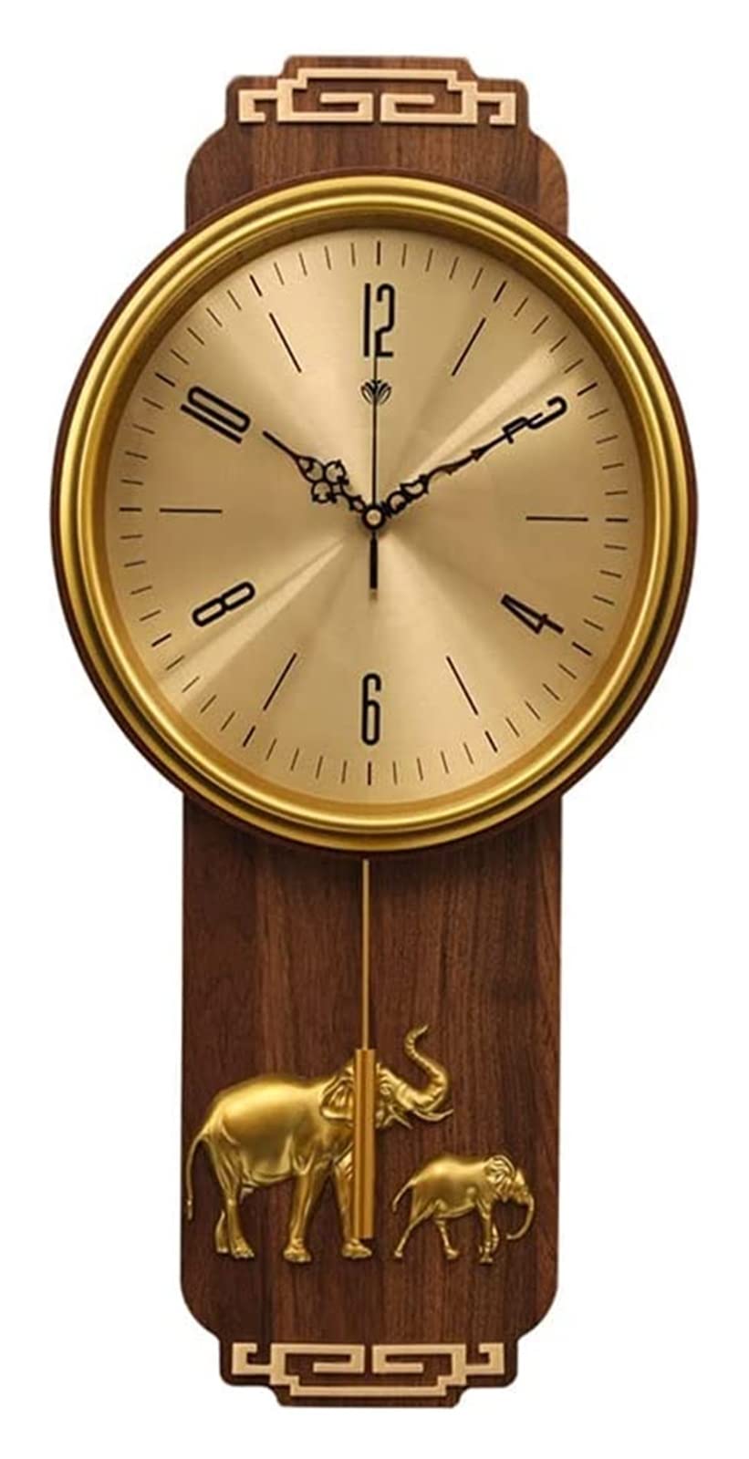 Vintage Chinese Style Wooden Wall Clock - 25.59 Inch Silent Non-Ticking Decorative Clock for Living Room, Bedroom, Office & Home Decor (Retro Color) | Perfect for Boho, Farmhouse & Asian-Inspired Interior Design