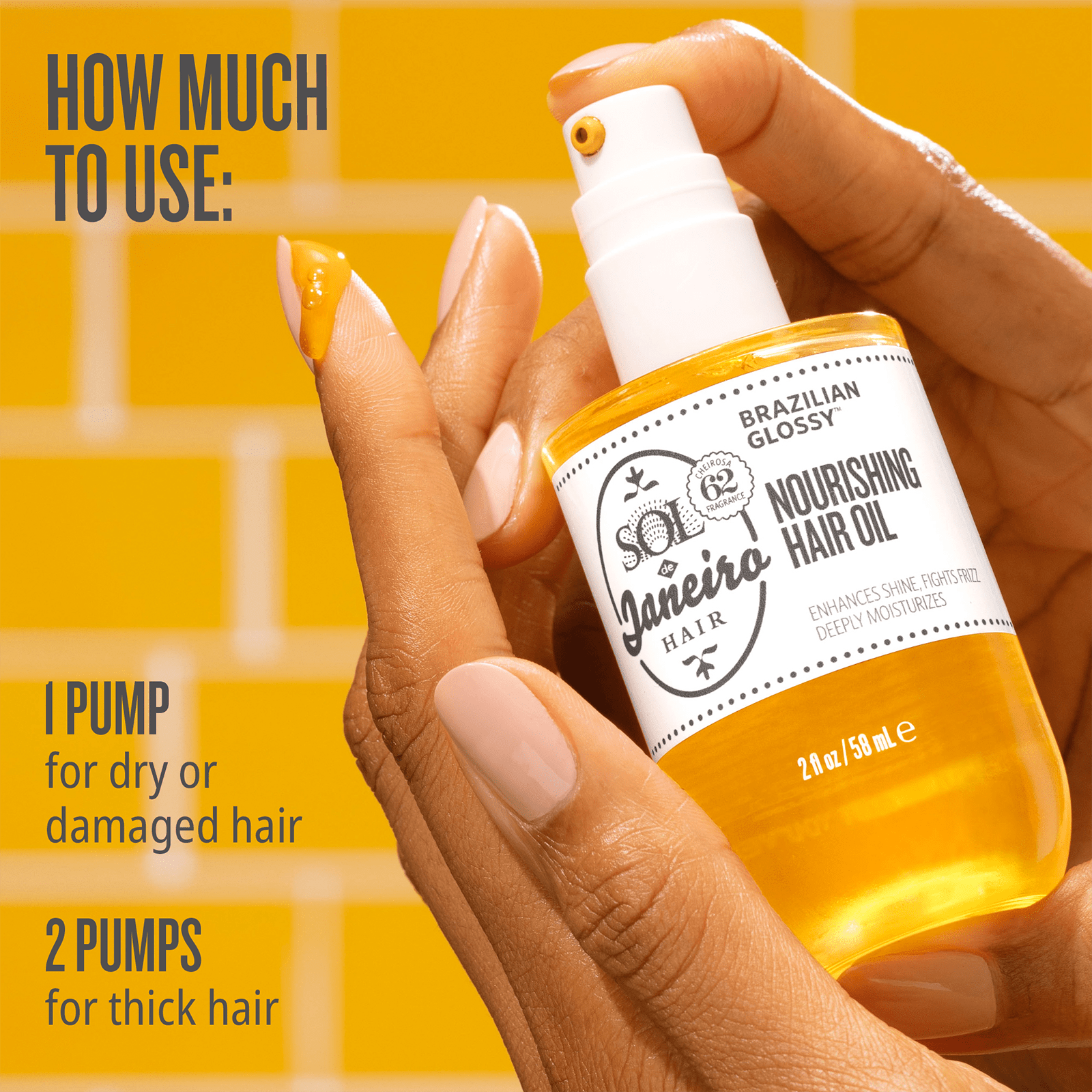 Brazilian Glossy™ Nourishing Hair Oil - 100% Natural Hair Treatment for Shine & Growth | Perfect for Dry, Damaged & Curly Hair | Daily Use & Styling Essential