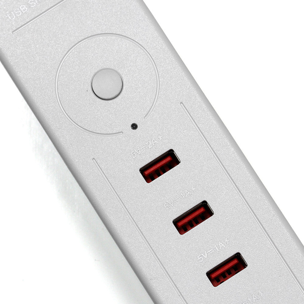 4-Port USB Charger & AC Power Strip - Fast Charging for Smartphones, Tablets, Laptops - Perfect for Home, Office & Travel Use